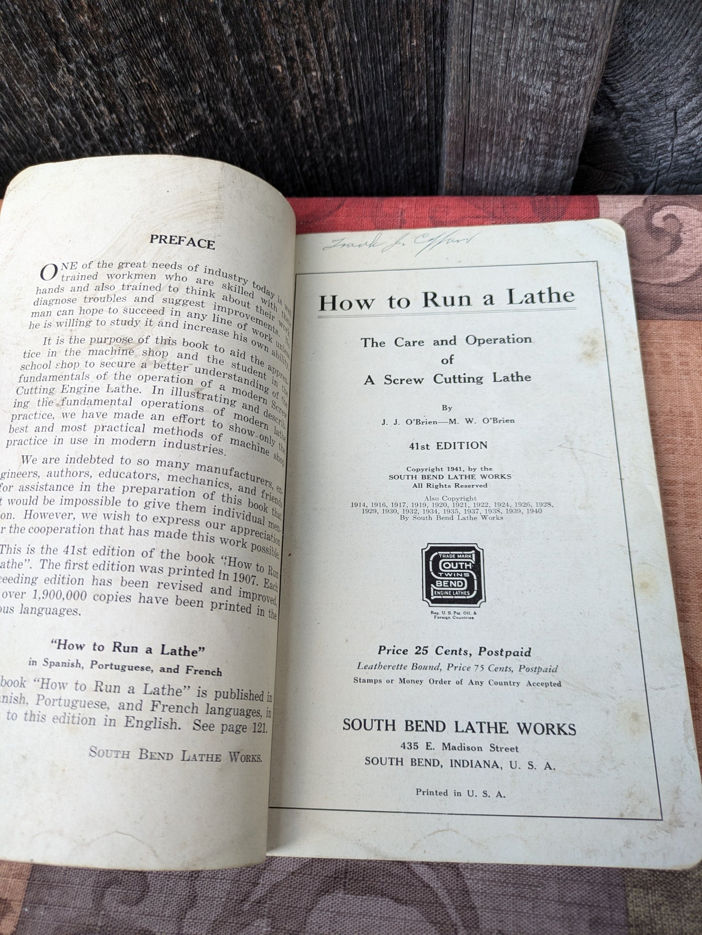 How to Run a Lathe, Care and Operation of a Screw Cutting Lathe