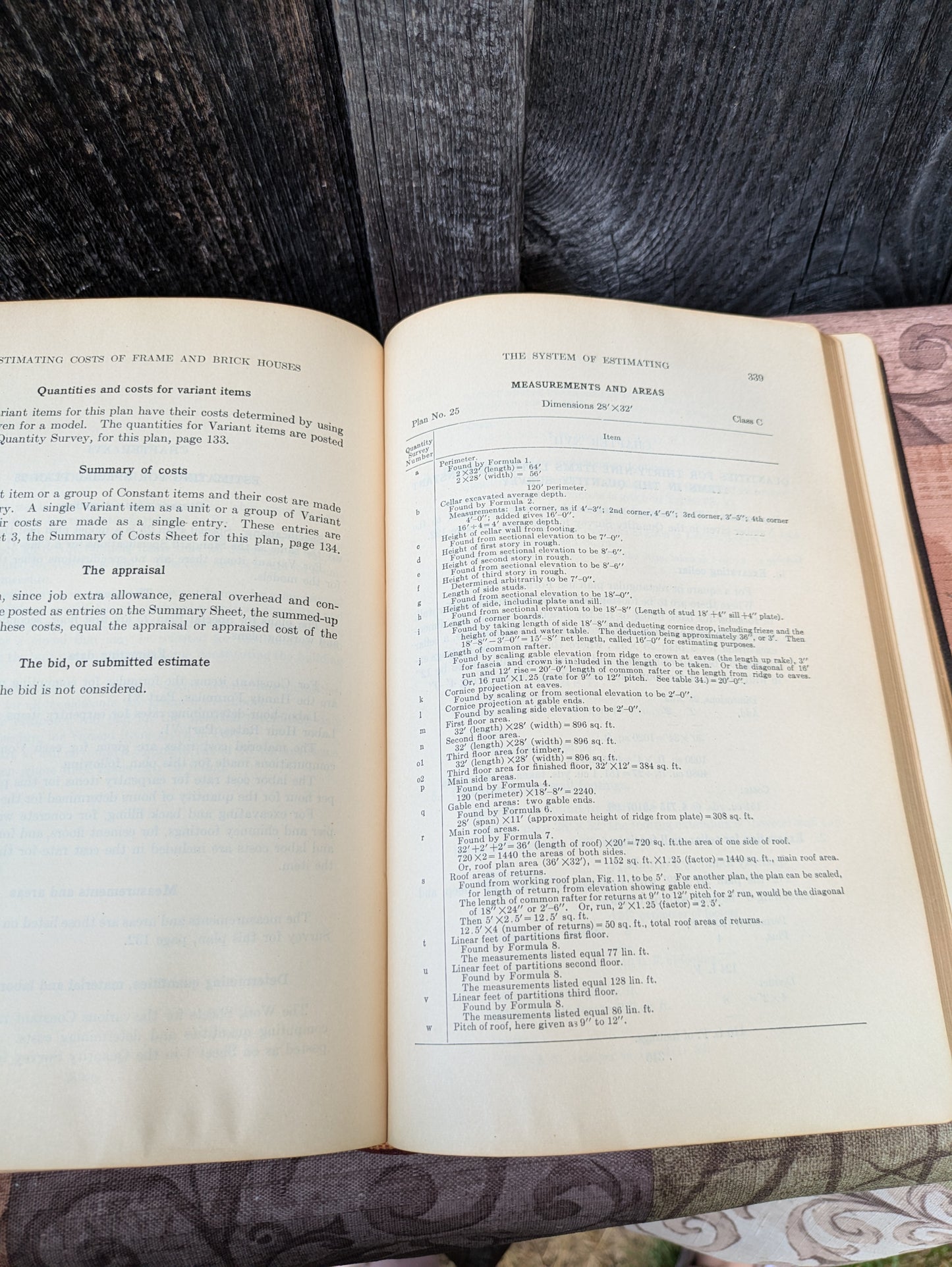 A Complete System for Estimating the Quantities and Costs of Frame and Brick Houses by Alfred Donley. 1926 First Edition
