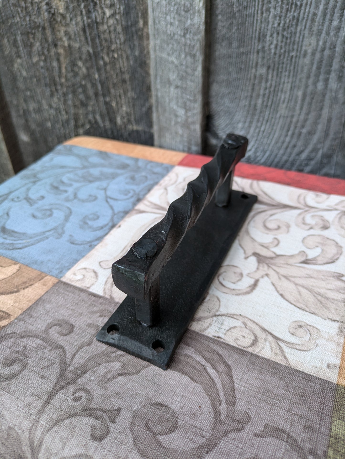 Single Hand Forged 6.25" Twisted Handle with Sturdy Backplate