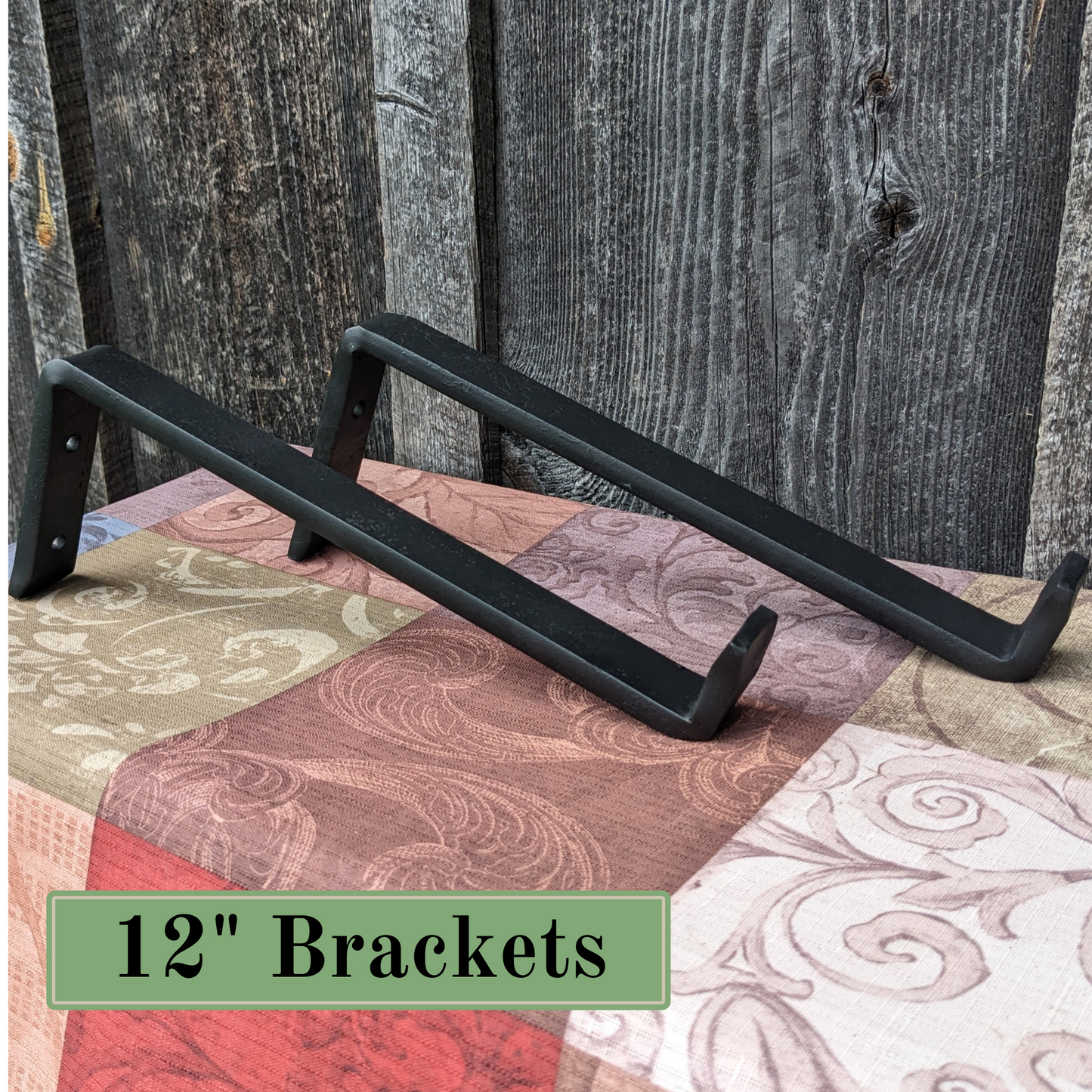 Set of 2 Hand Forged Blacksmith Made Floating Shelf Brackets- heavy duty for books and more!