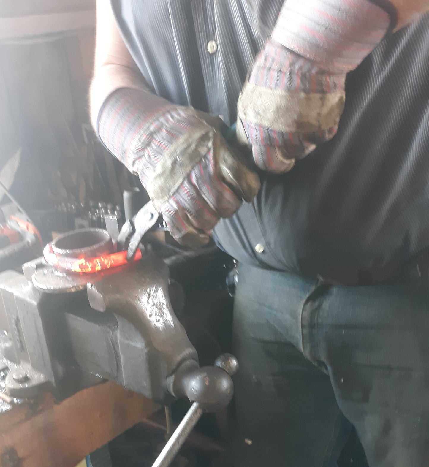 Single Small Hand Forged Ring Handle or Door Pull