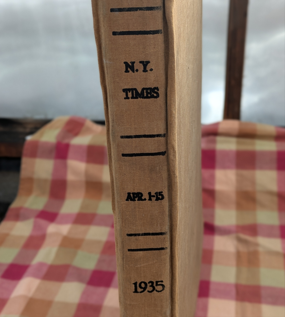 Bound Library Reference New York Times, Historical April 1-15 1935 Editions