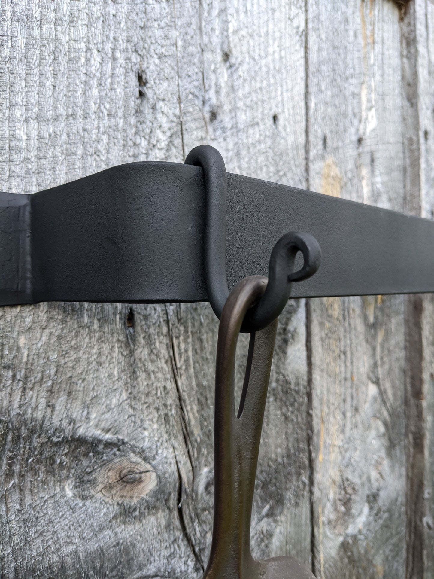 Hand Forged Smooth Finish Wall Mounted Pot Rack-36" Length