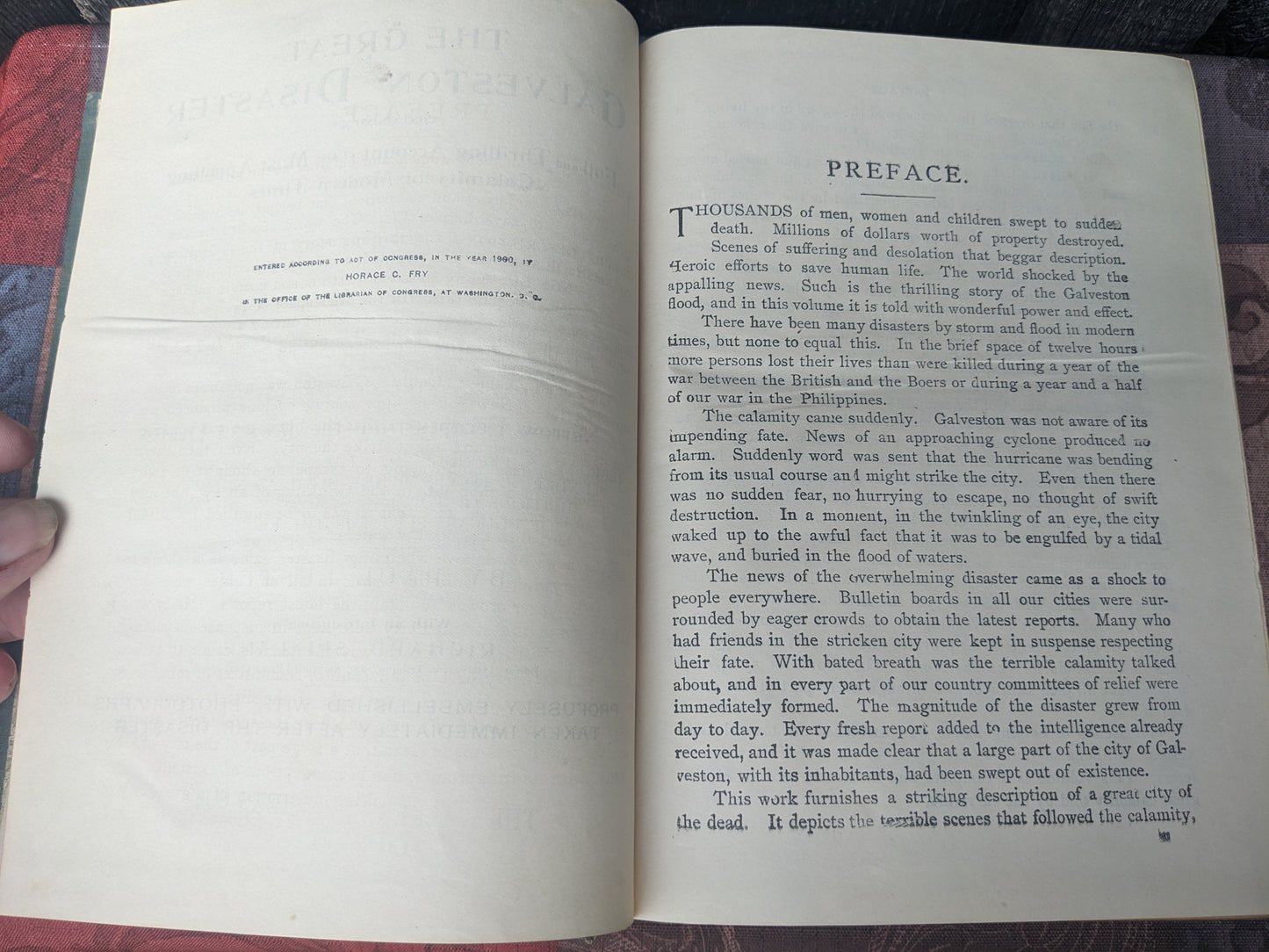 The Great Galveston Disaster Illustrated by Paul Lester, 1900 First Edition