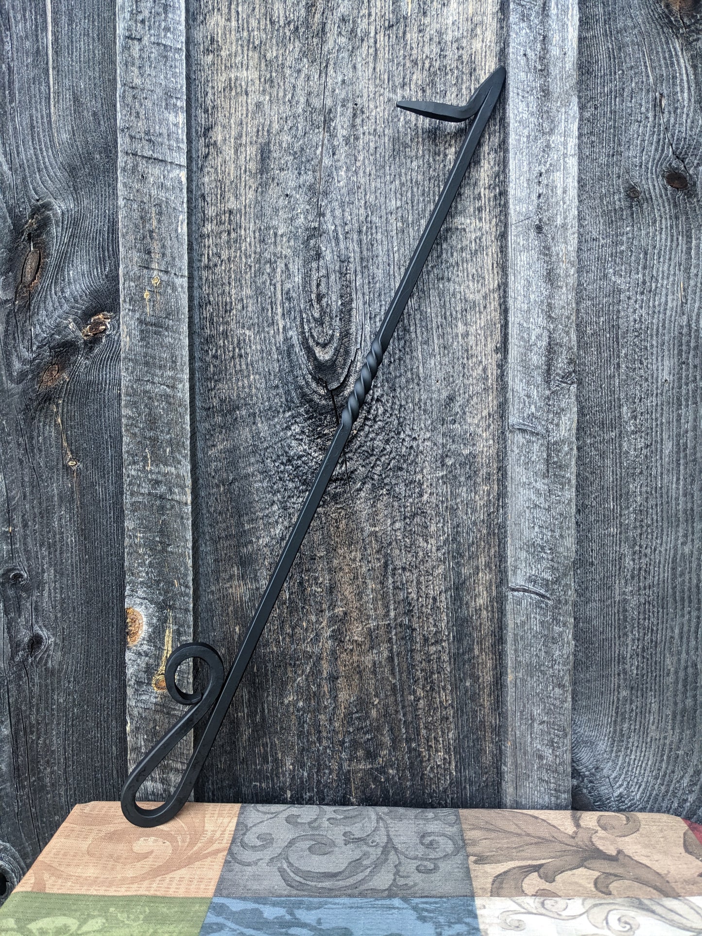 Hand Forged Scroll Handle Fire Poker