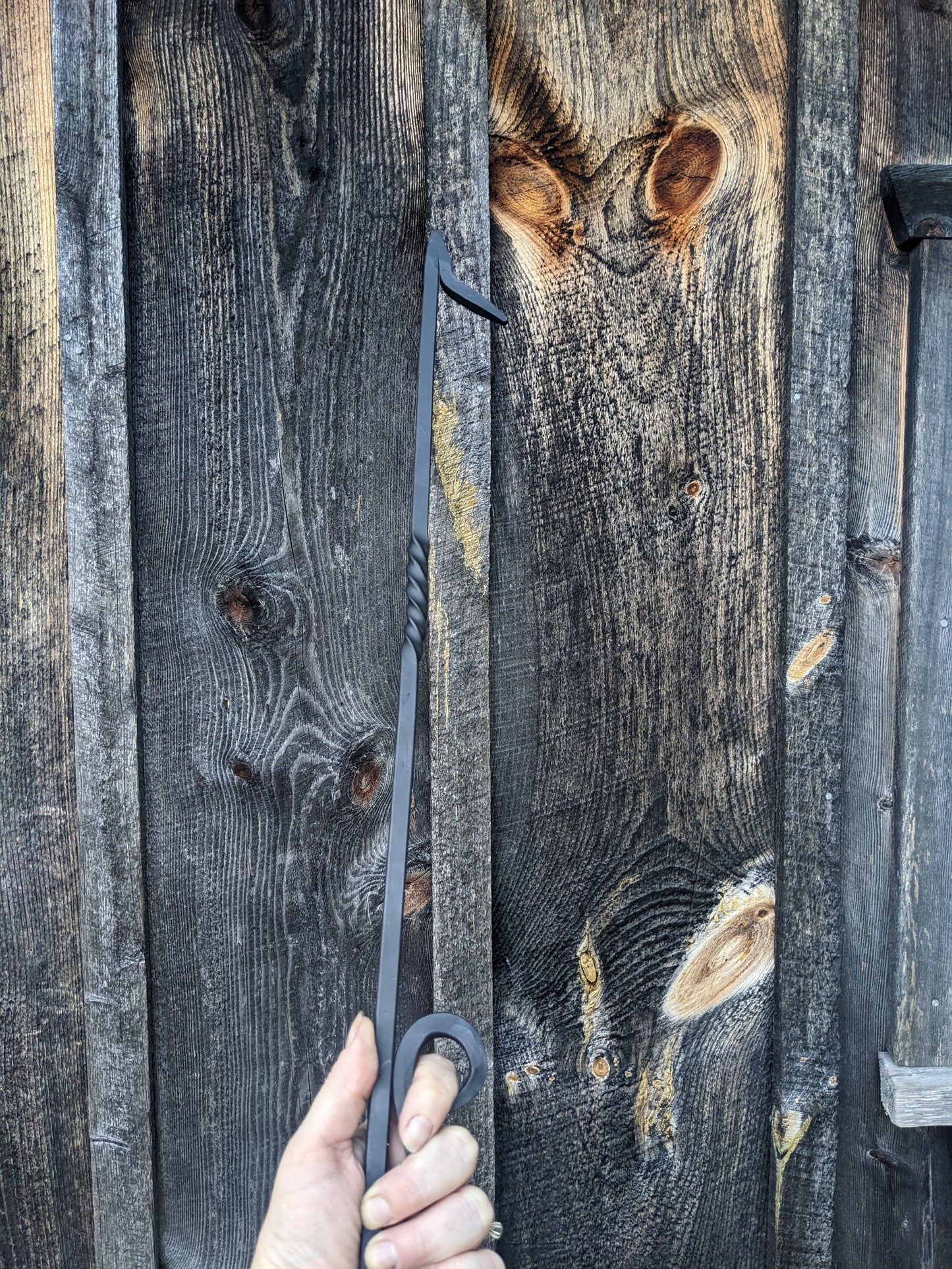Hand Forged Scroll Handle Fire Poker