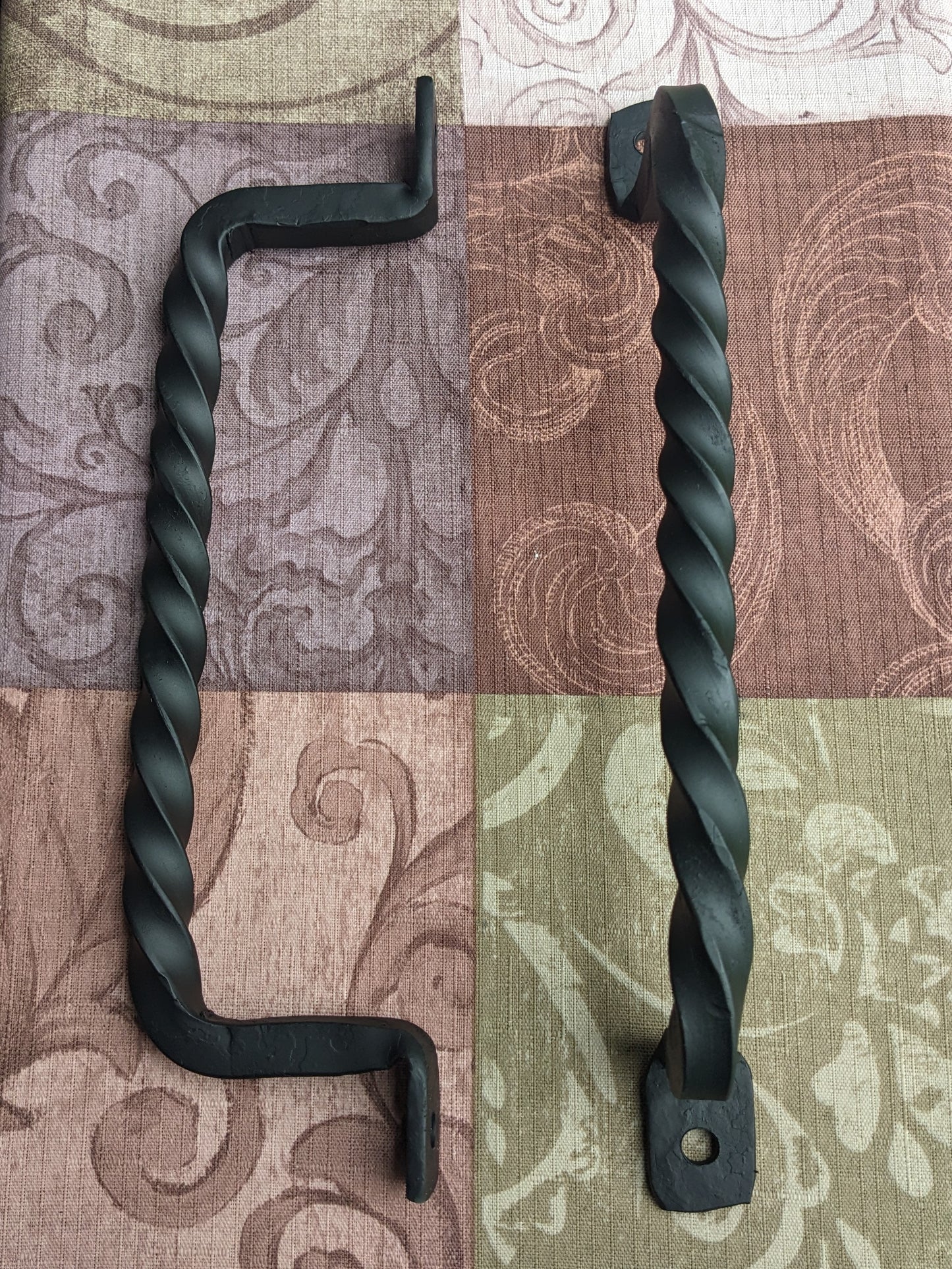 Set of 2 Twisted Hand Forged Handles