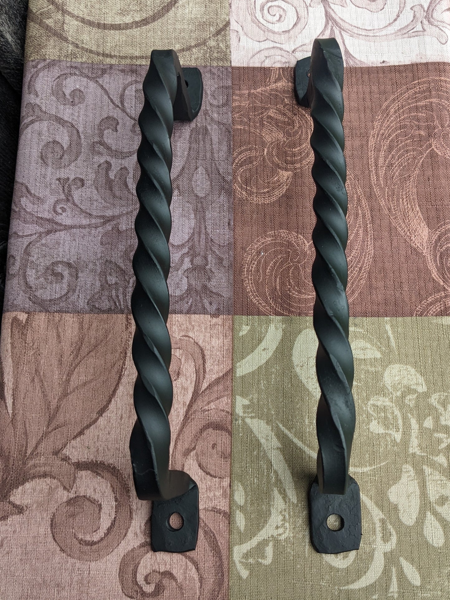 Set of 2 Twisted Hand Forged Handles