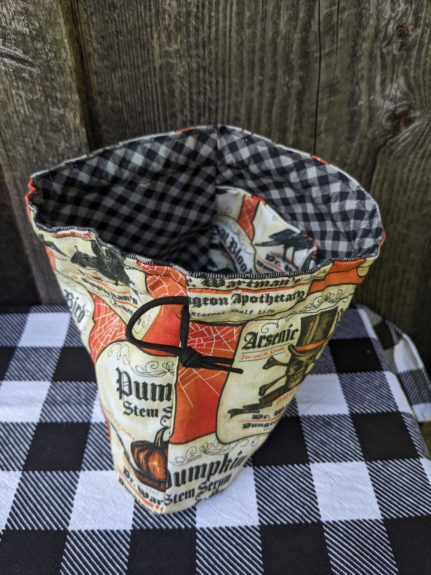 Spooky Halloween Apothecary Drawstring Bag or Clutch Purse