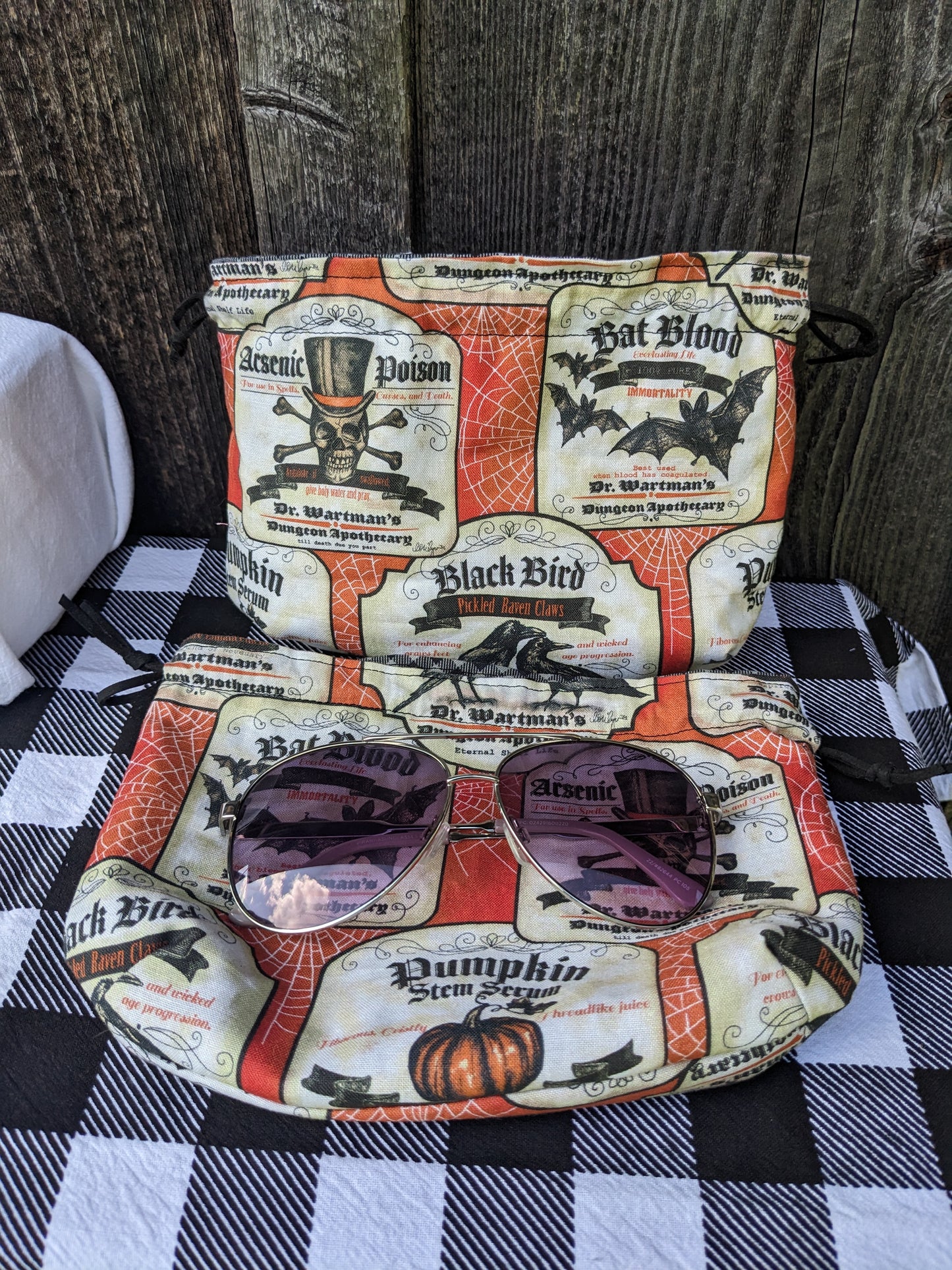 Spooky Halloween Apothecary Drawstring Bag or Clutch Purse