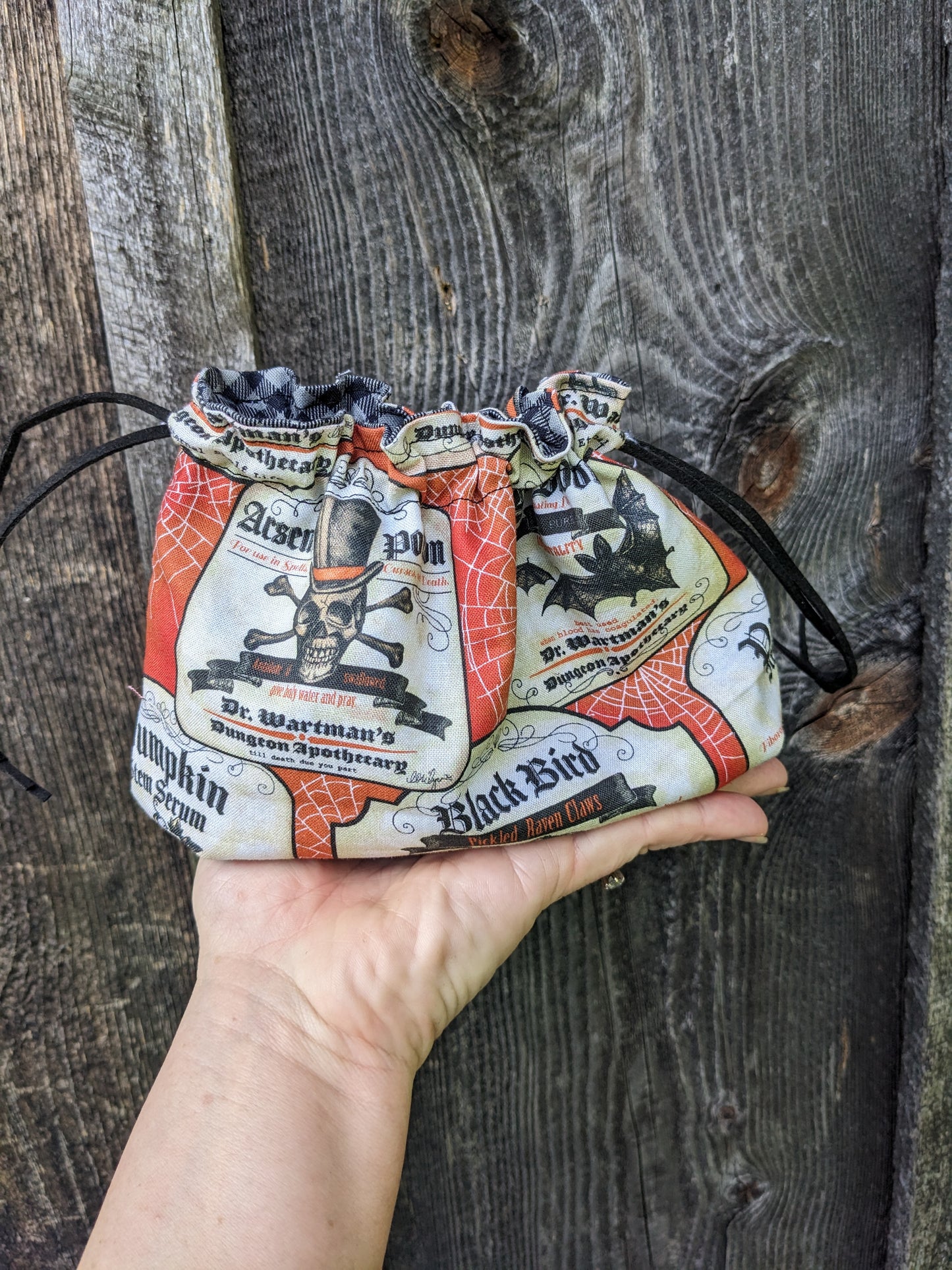 Spooky Halloween Apothecary Drawstring Bag or Clutch Purse