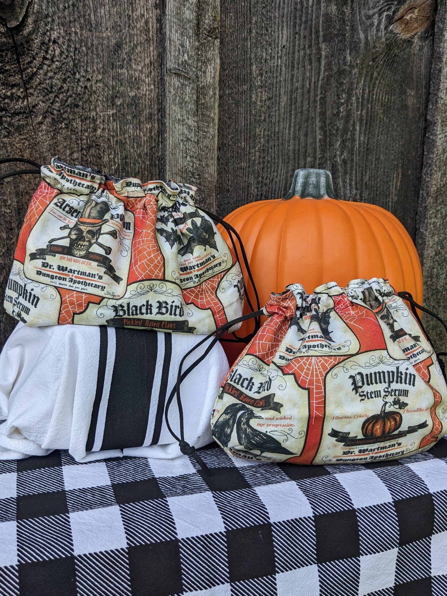 Spooky Halloween Apothecary Drawstring Bag or Clutch Purse
