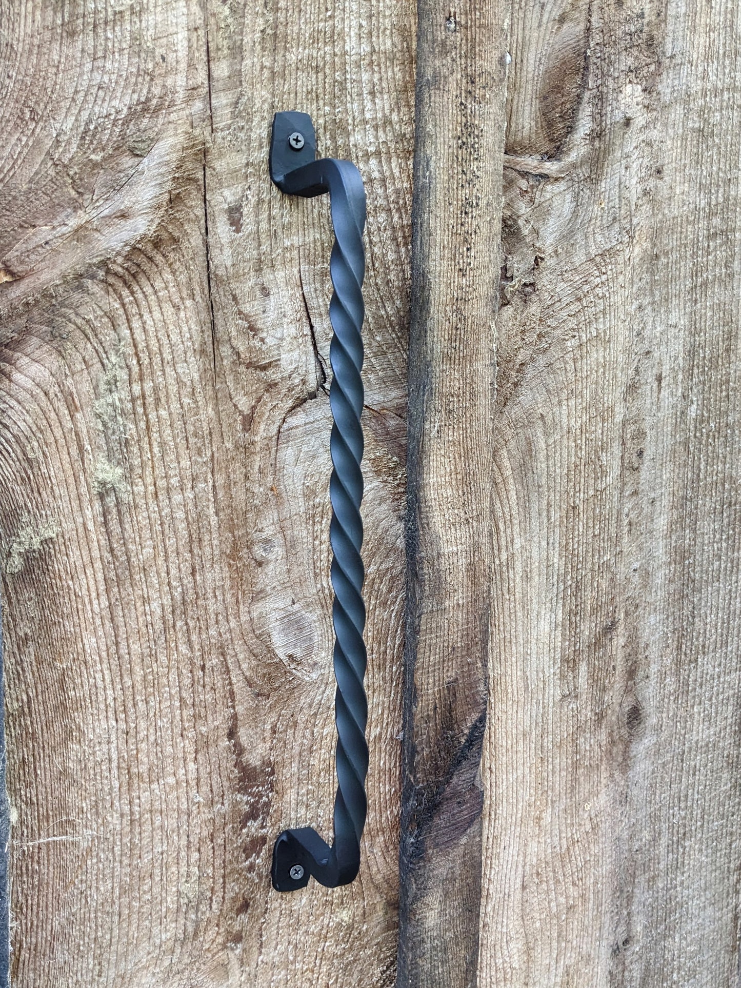 Single Large Twisted Hand Forged Handle