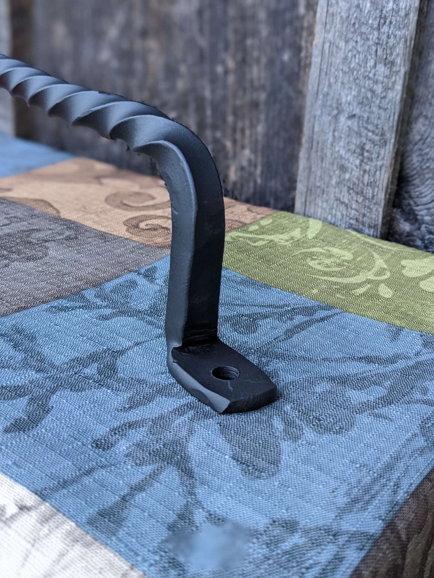 Set of 2 Large Twisted Hand Forged Handles, Door Pulls or Grab Bars