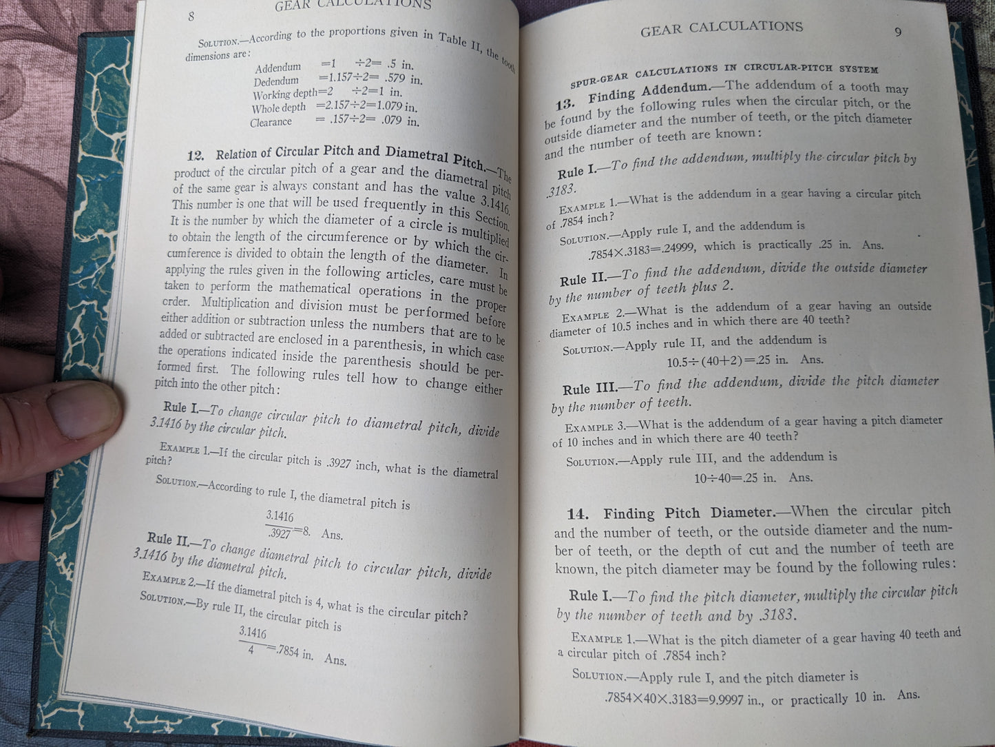 Gear Calculations and Cutting by International Textbook Company of Scranton, PA, 1934