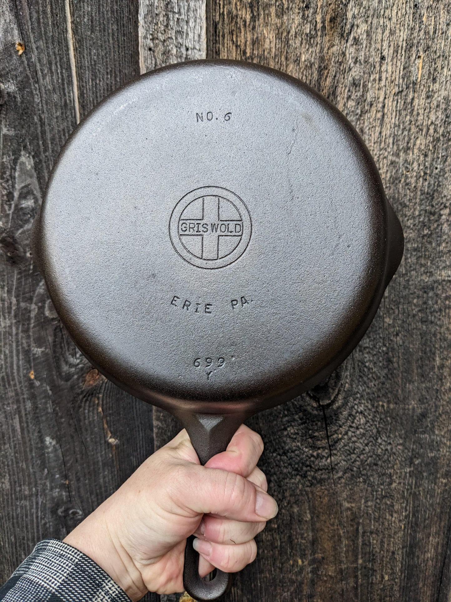 Griswold Small Block Logo #6 Cast Iron Skillet with Late Handle