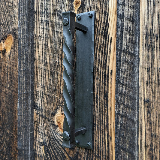 Single Hand Forged Large Twisted Handle on Sturdy Backplate