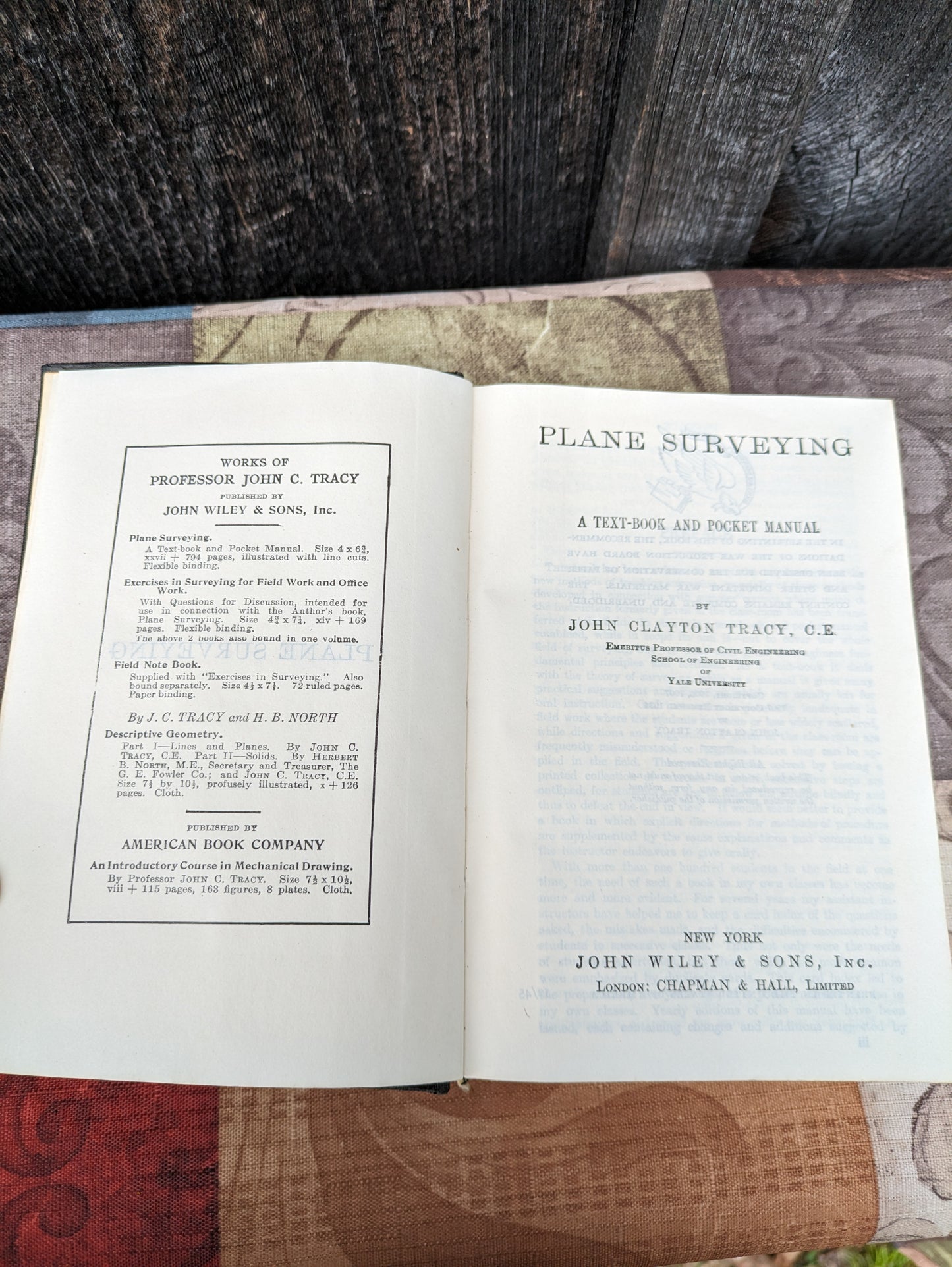 Plane Surveying, A Text-Book and Pocket Manuel by John Clayton Tracy, Vintage 1945 WW II edition