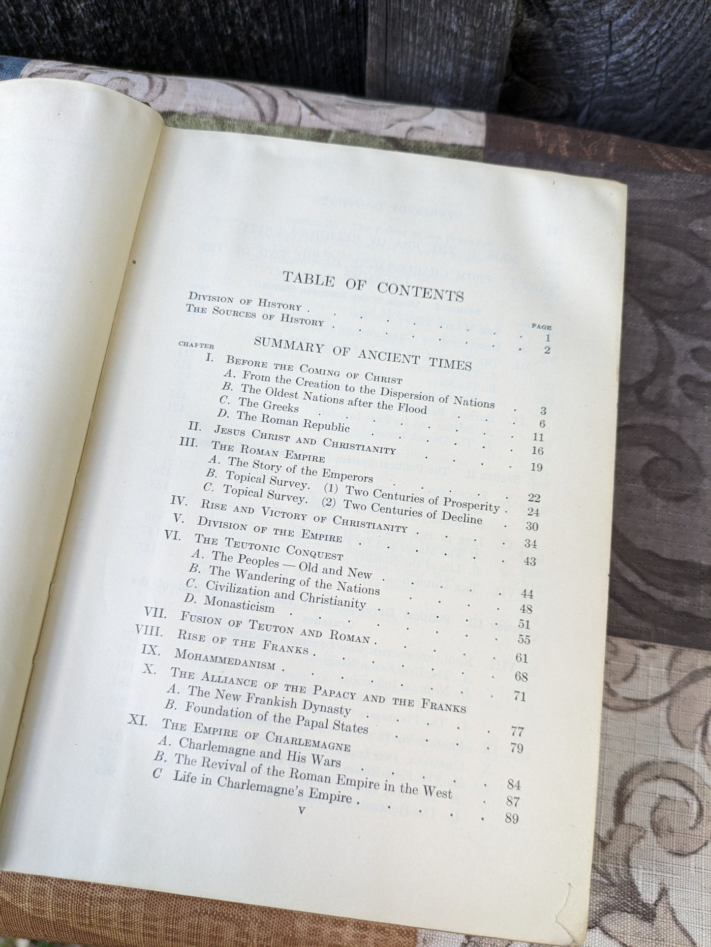 Antique edition of The Modern World from Charlemagne to the Present Time, by Betten and Kaufmann