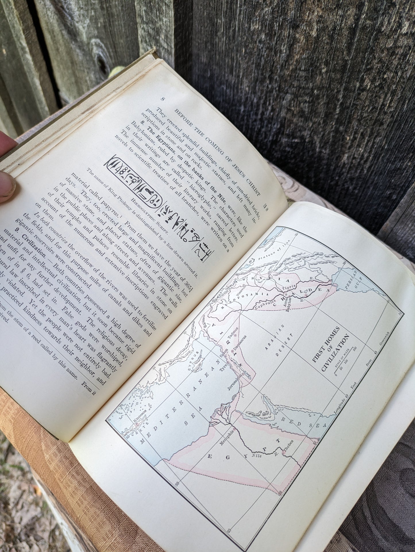 Antique edition of The Modern World from Charlemagne to the Present Time, by Betten and Kaufmann