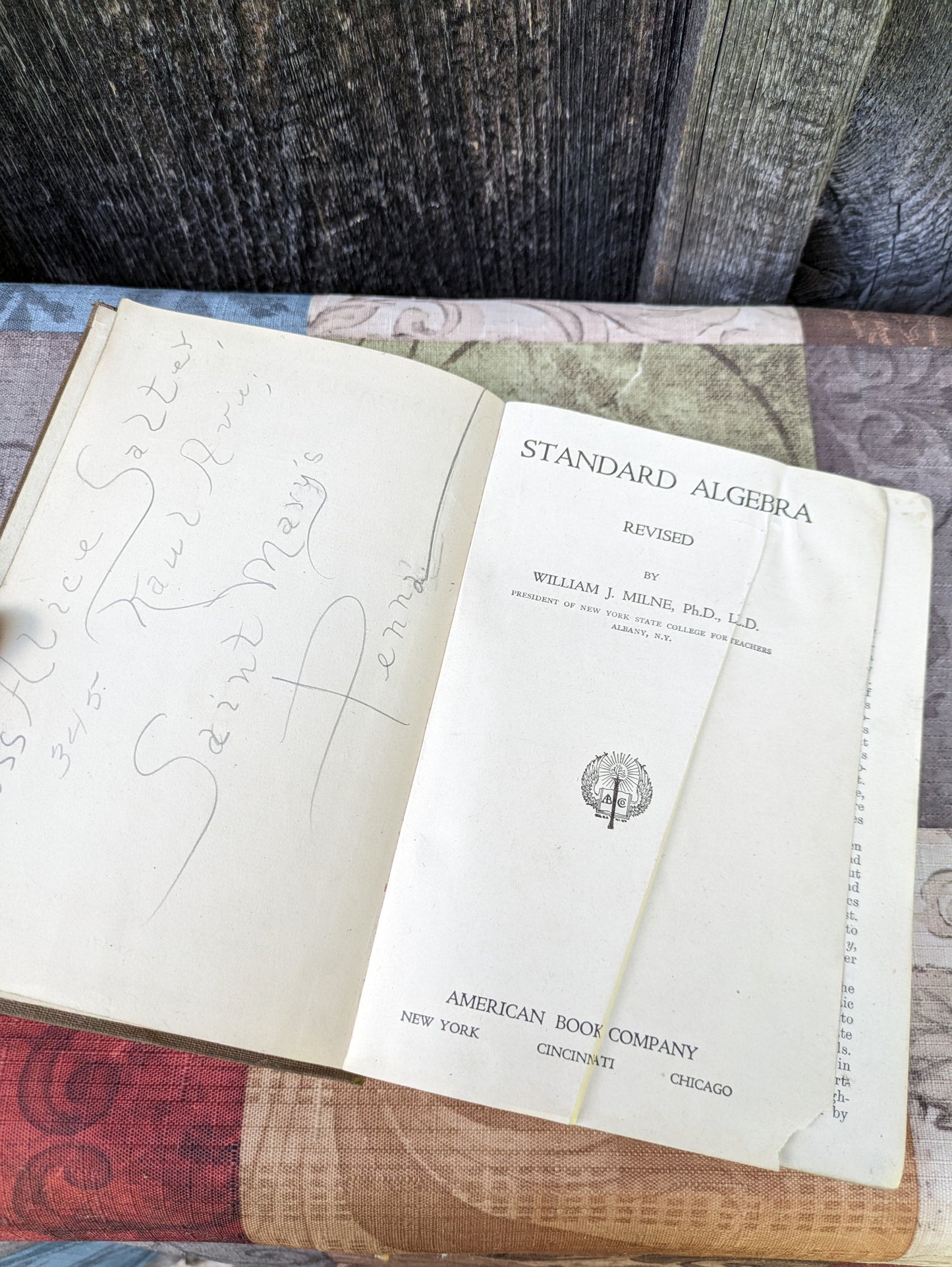 Standard Algebra by Milne, Antique 1914 copy.