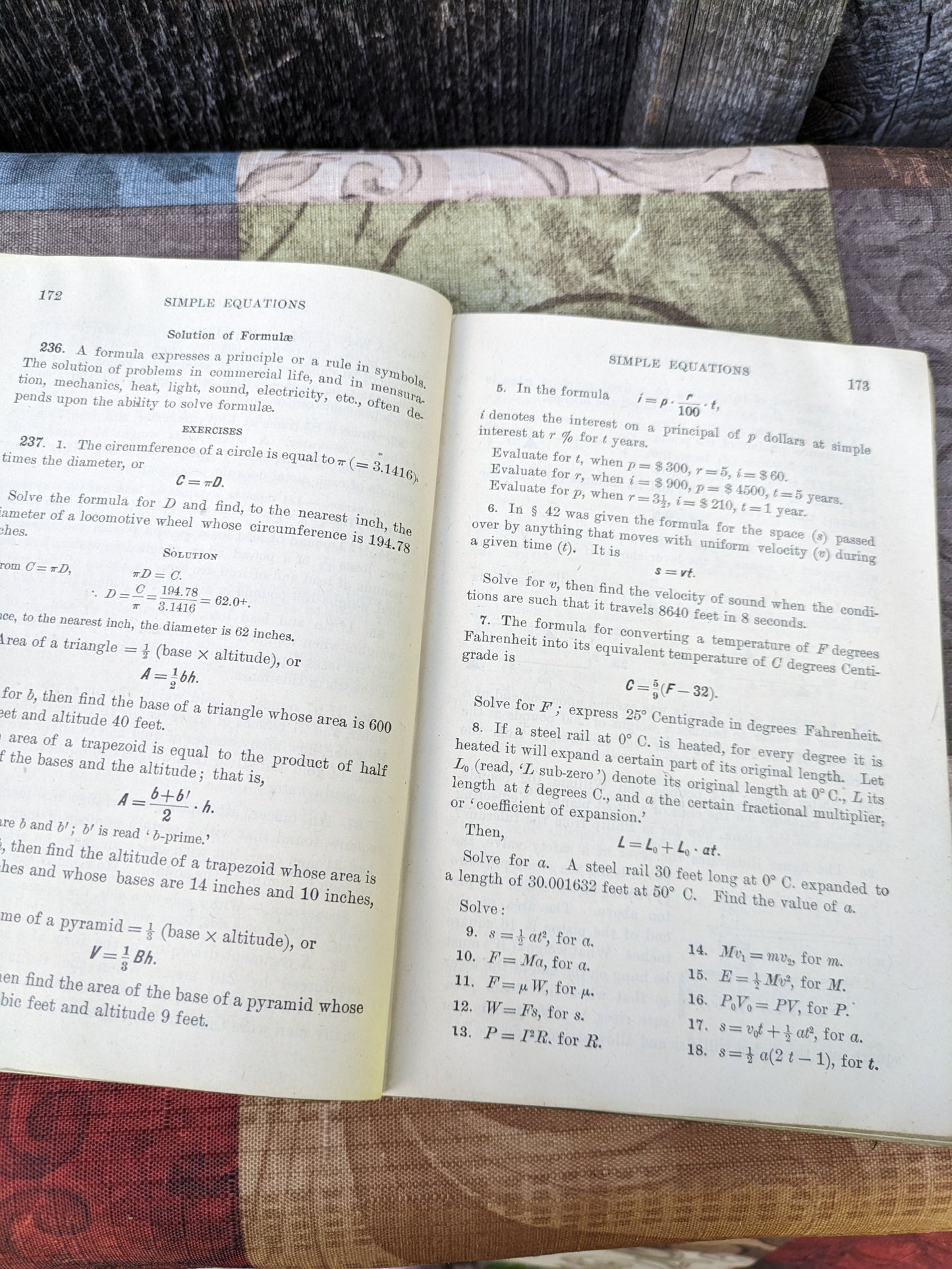Standard Algebra by Milne, Antique 1914 copy.