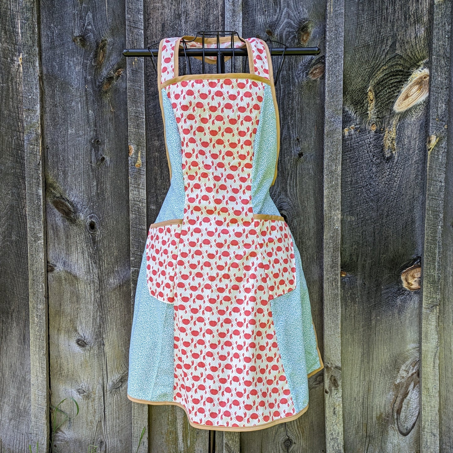 Feeling Crabby Vintage Inspired Apron with Cute Crabs and Pockets