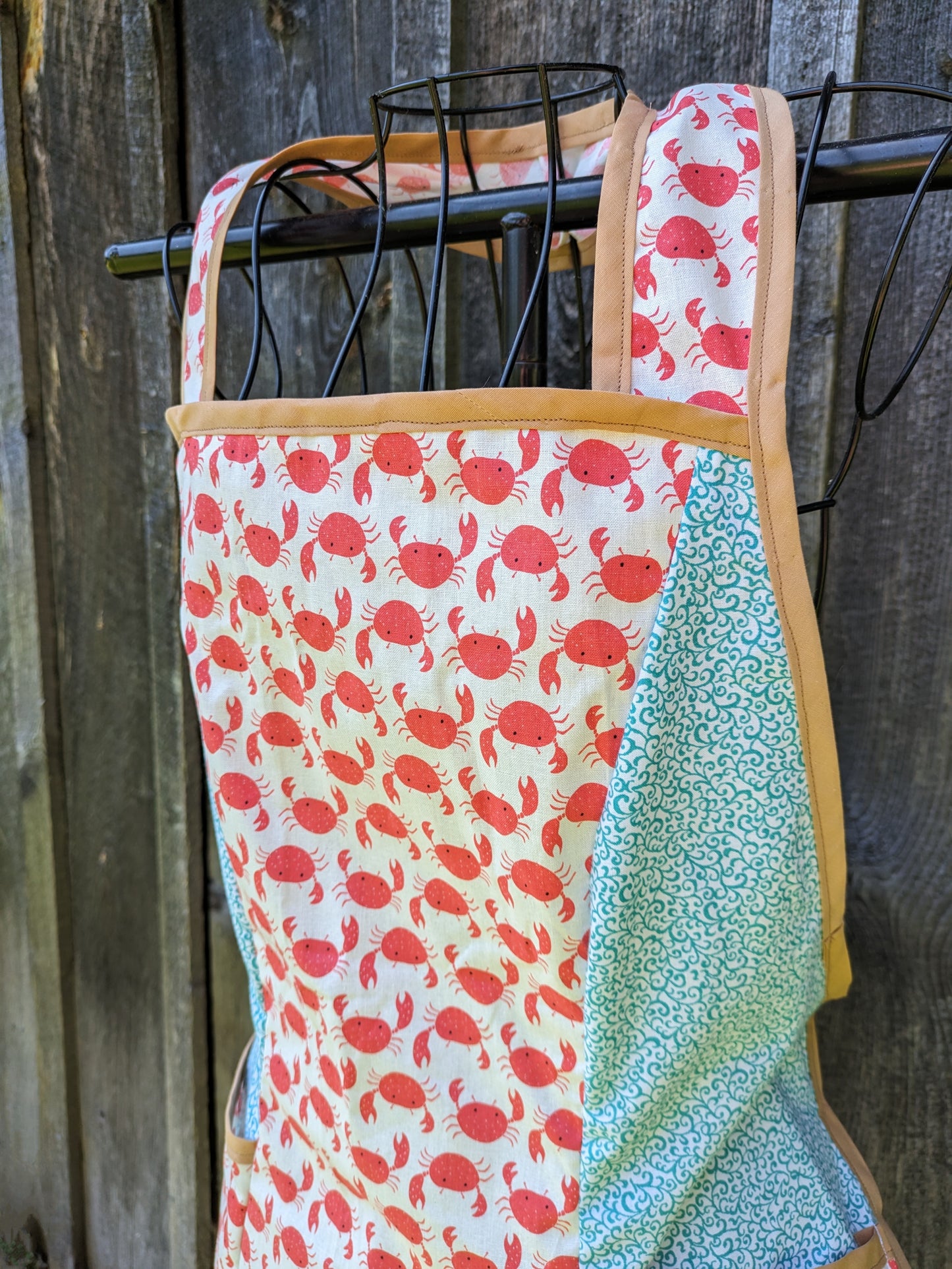 Feeling Crabby Vintage Inspired Apron with Cute Crabs and Pockets
