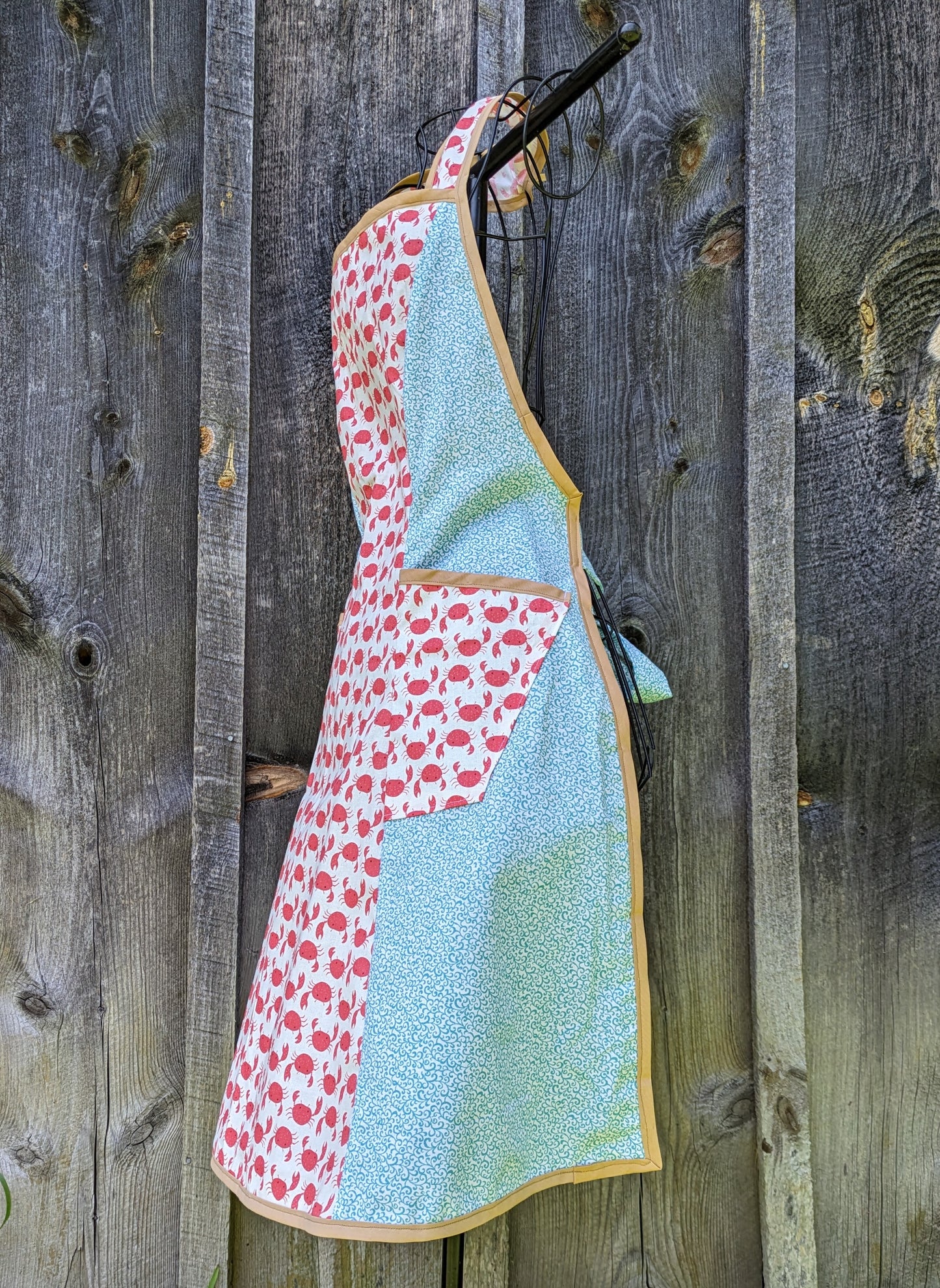 Feeling Crabby Vintage Inspired Apron with Cute Crabs and Pockets