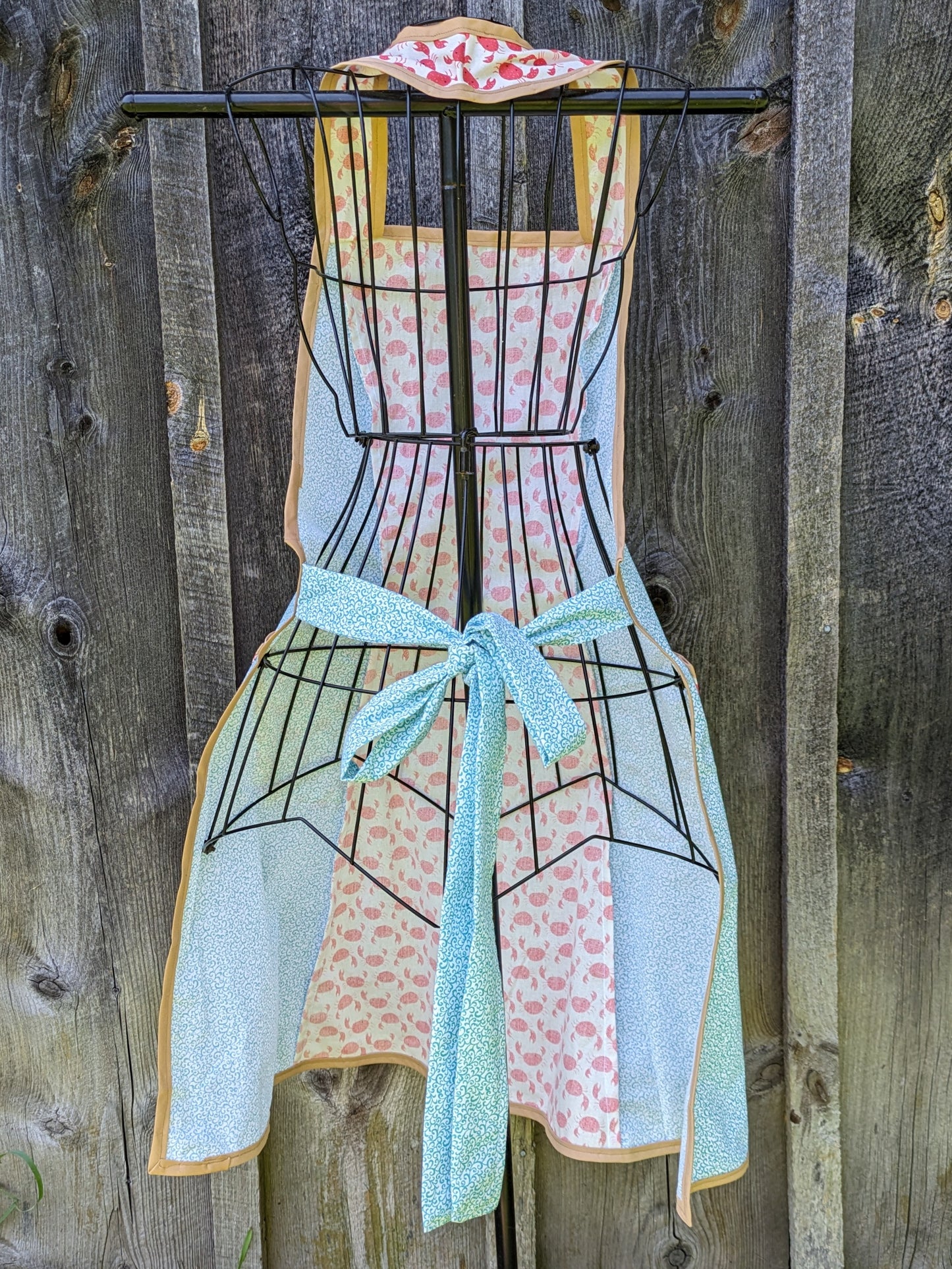 Feeling Crabby Vintage Inspired Apron with Cute Crabs and Pockets