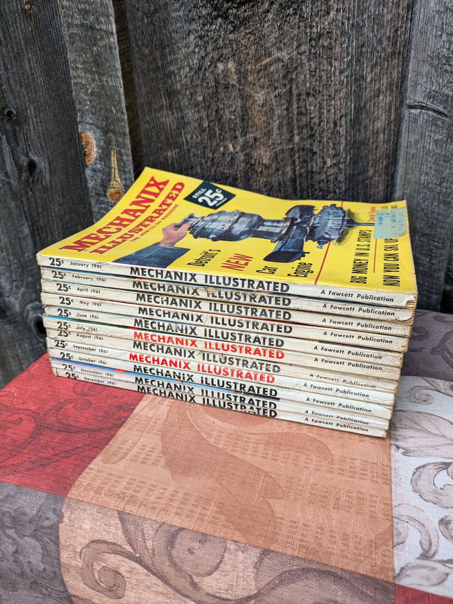 Set of 11 Vintage Mechanix Illustrated Magazines from 1961