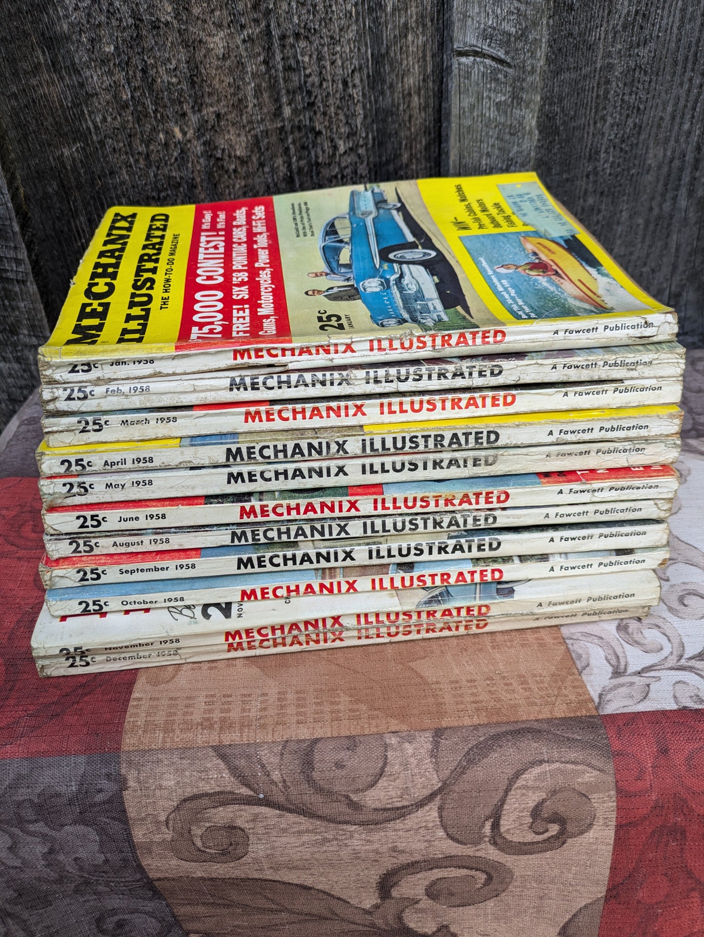 Set of 11 Vintage Mechanix Illustrated Magazines from 1958