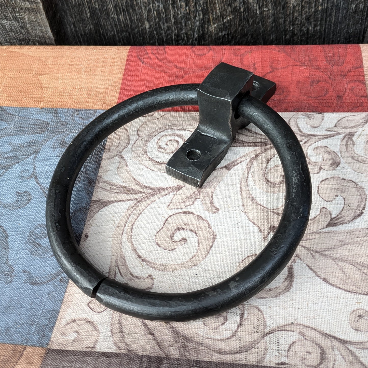 Single Large Hand Forged Ring Handle- 5" Diameter