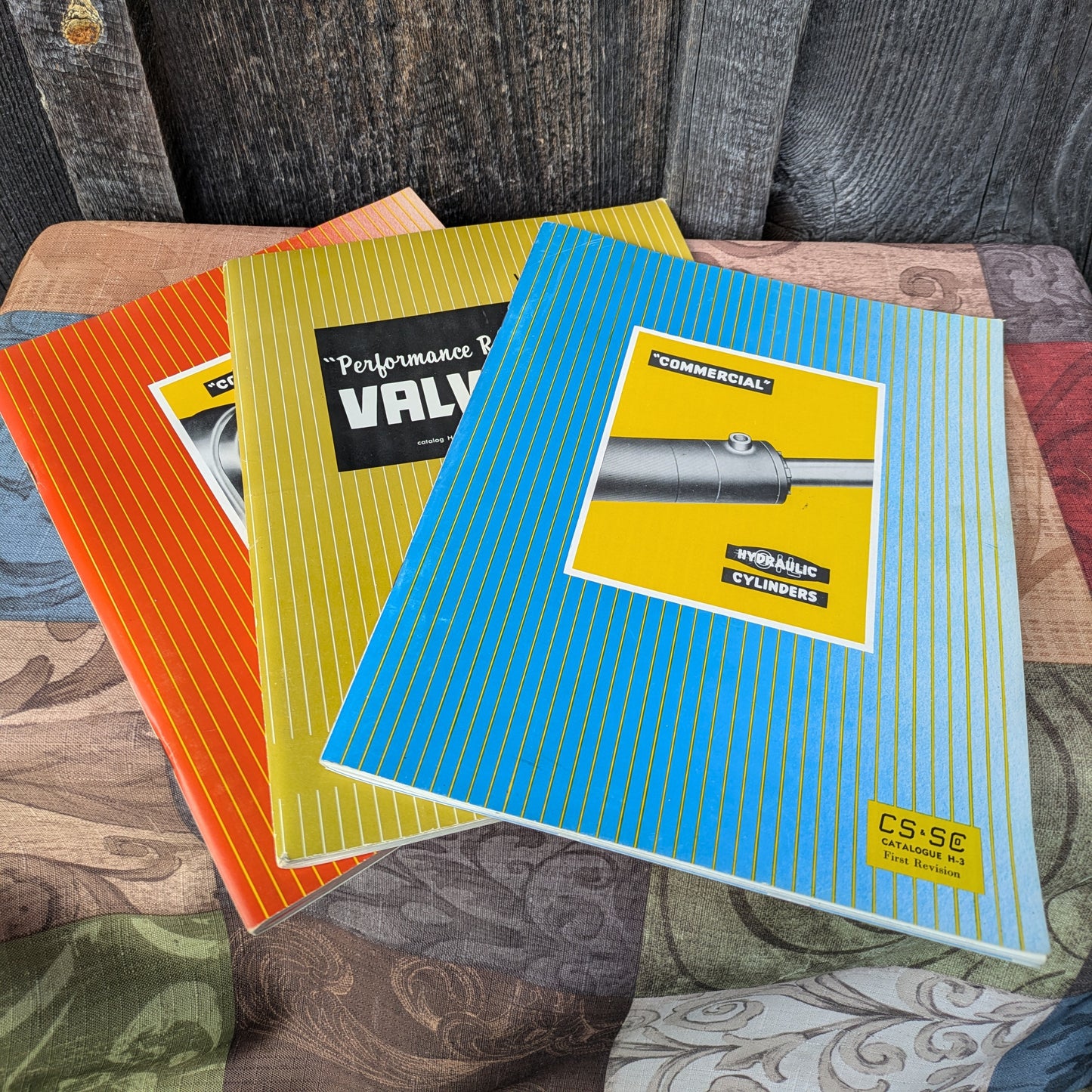 3 Vintage Commercial Shearing & Stamping Catalogs- Hydraulic Valves, Cylinders, Pumps and Motors