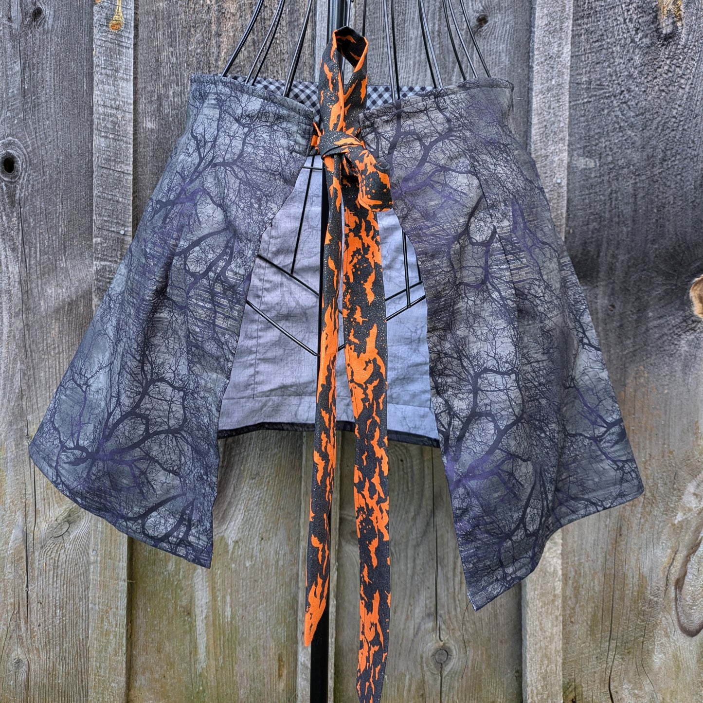 Spooky Bats Vintage Inspired Half Apron with Pockets