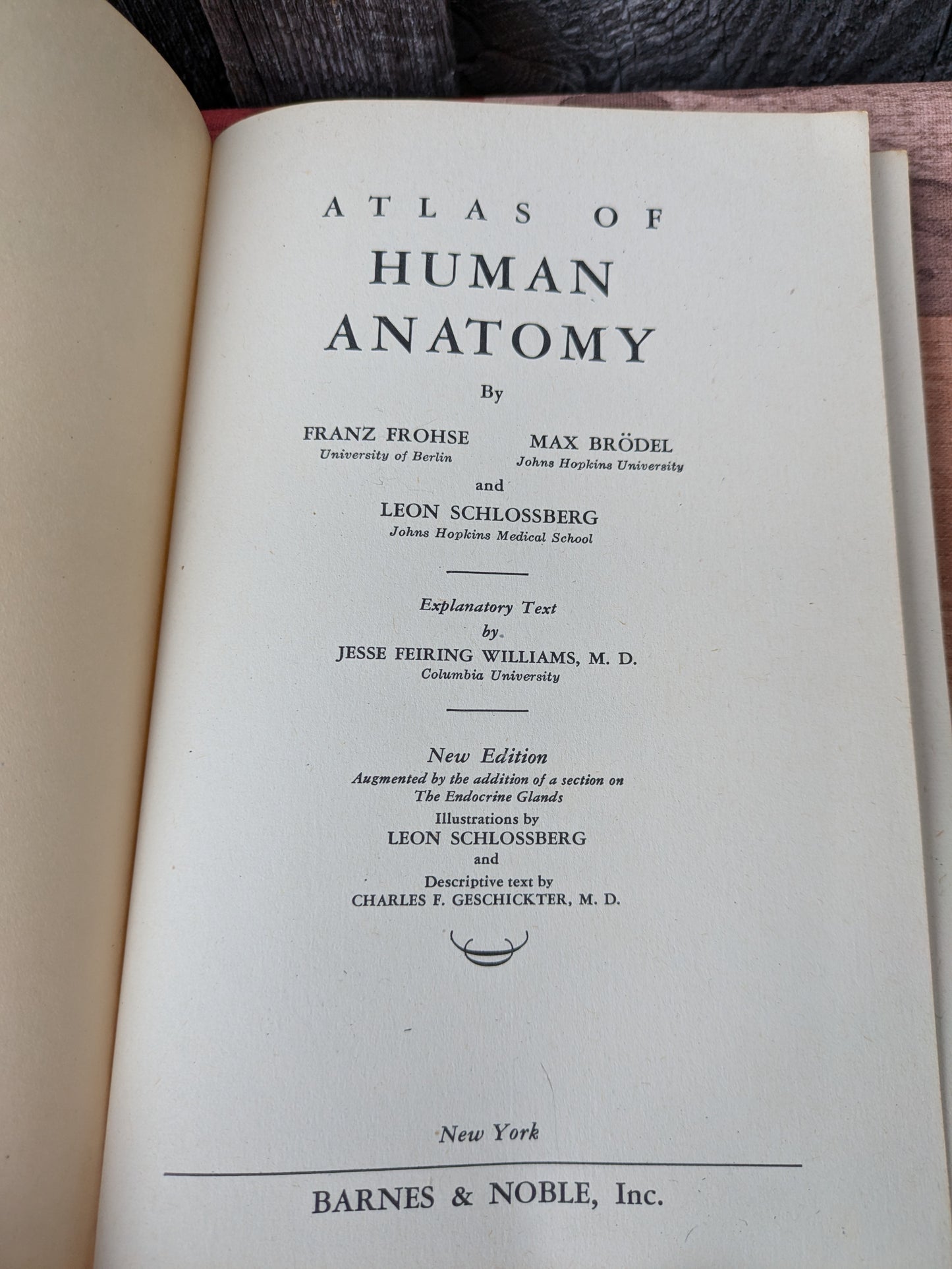 Vintage 1942 Atlas of Human Anatomy with Explanatory Text, New Edition by Williams et al