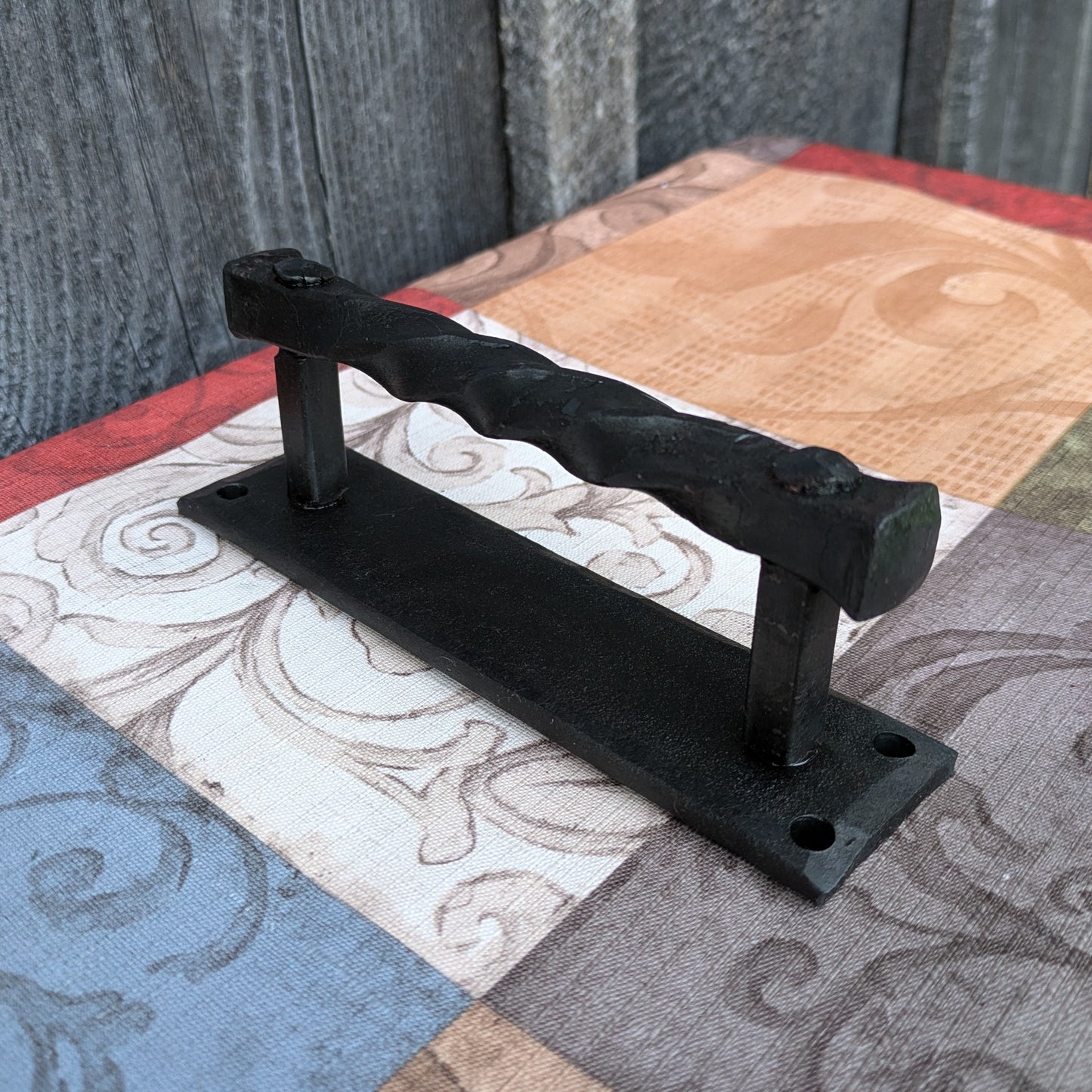 Single Hand Forged 6.25" Twisted Handle with Sturdy Backplate