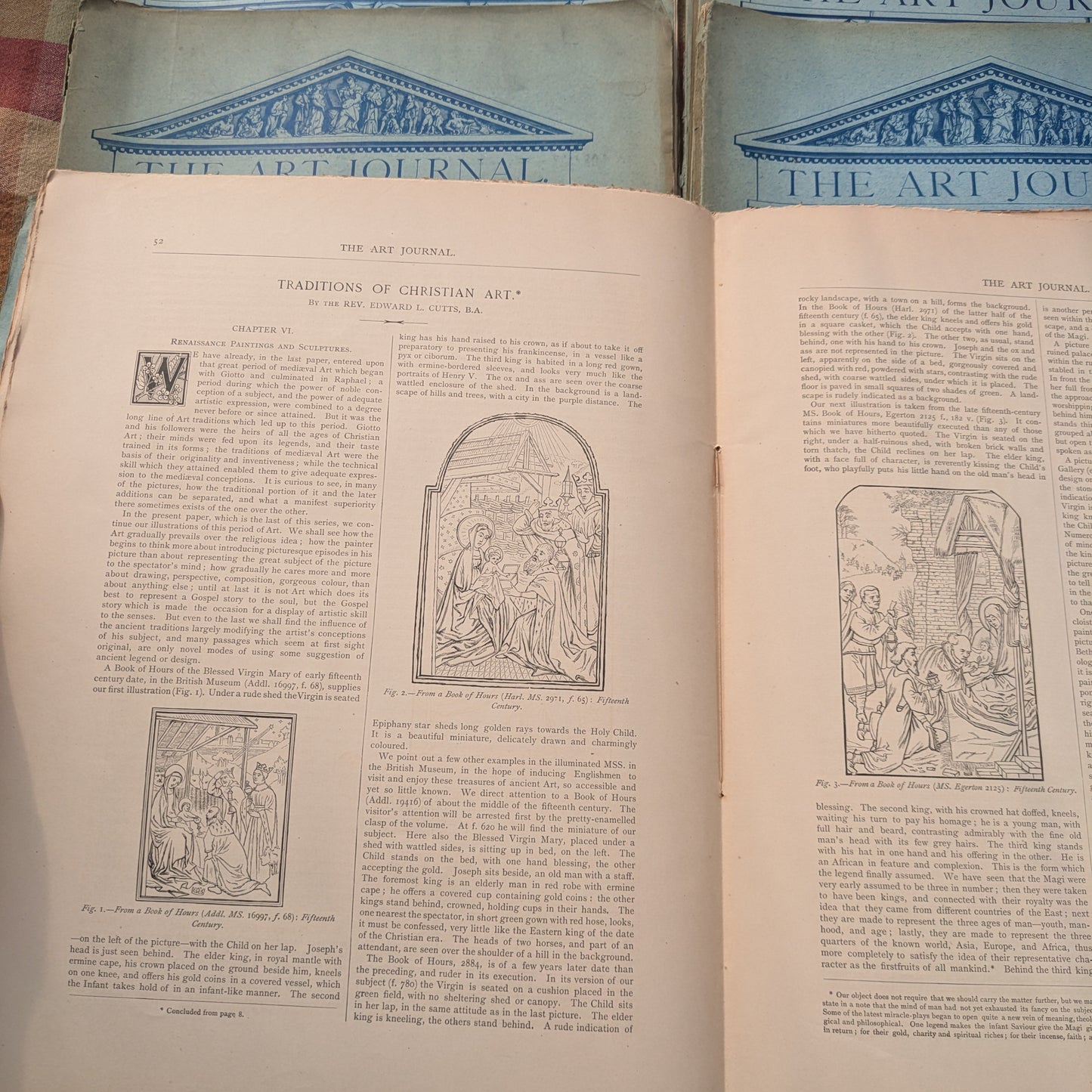 Antique 1877 The Art Journal by D. Appleton & Co Full Year Set of 12 Issues
