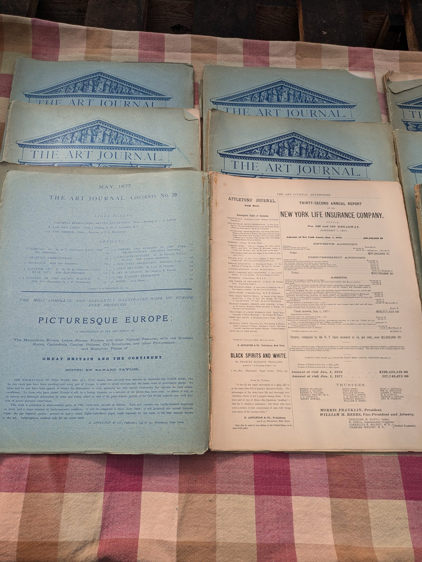 Antique 1877 The Art Journal by D. Appleton & Co Full Year Set of 12 Issues