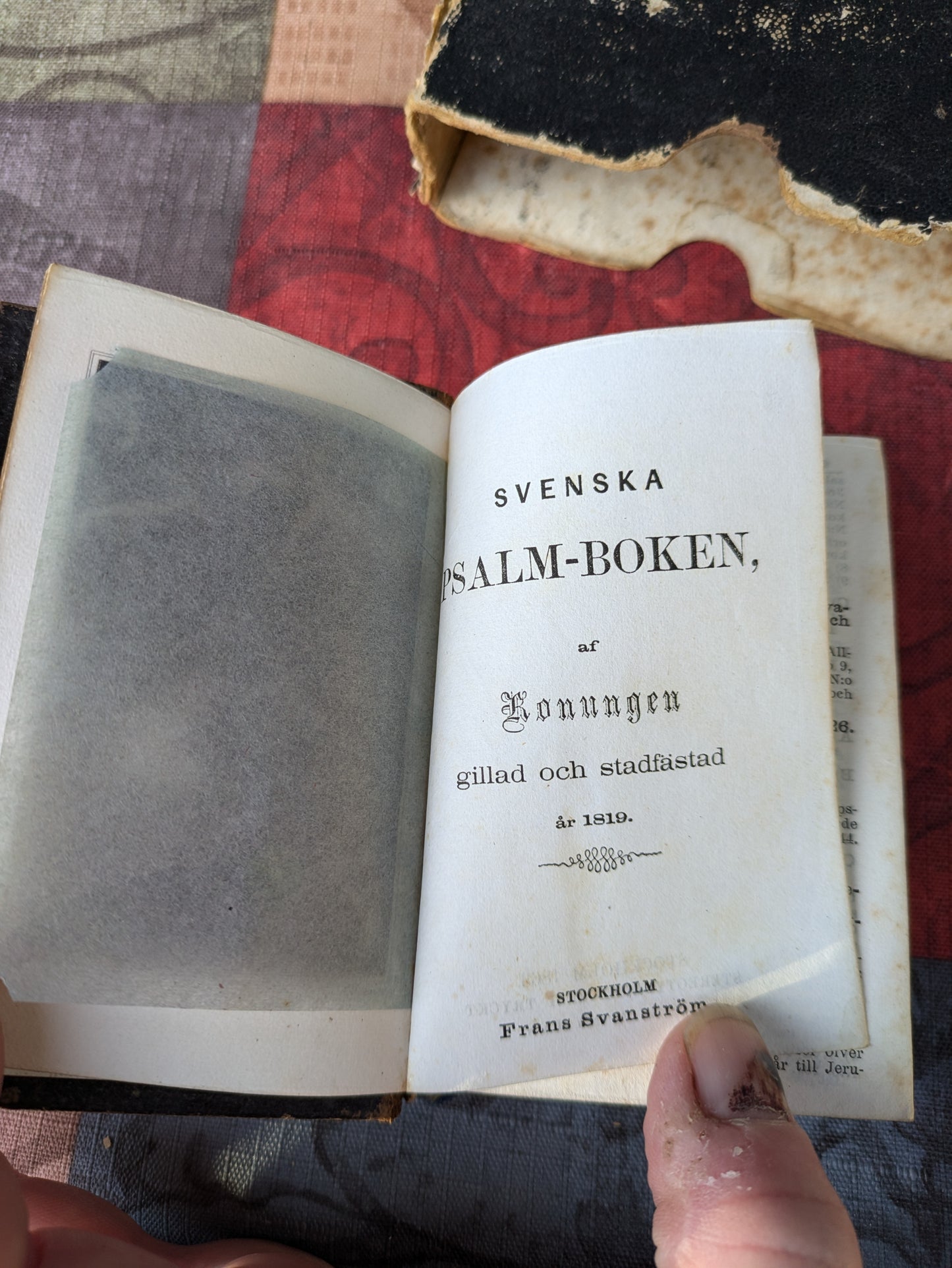 Antique 1863 Swedish Psalm book, Svenska Psalm-boken af Konungen Gillad och Stadfästad