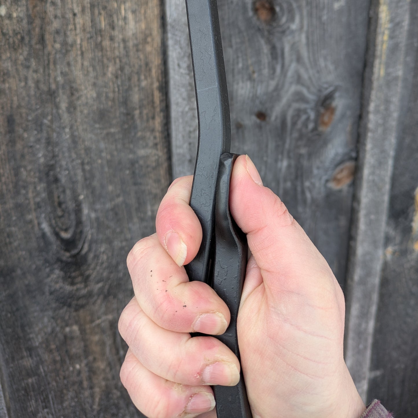 Heavy Duty Hand Forged Twisted Fire Poker with Thumb Rest
