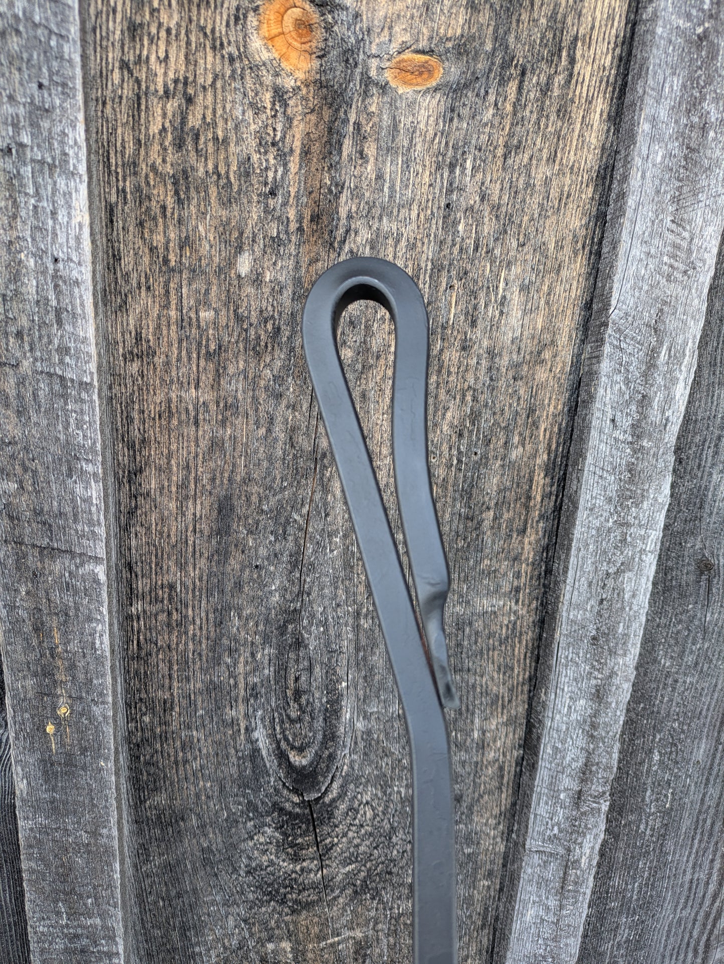 Heavy Duty Hand Forged Twisted Fire Poker with Thumb Rest