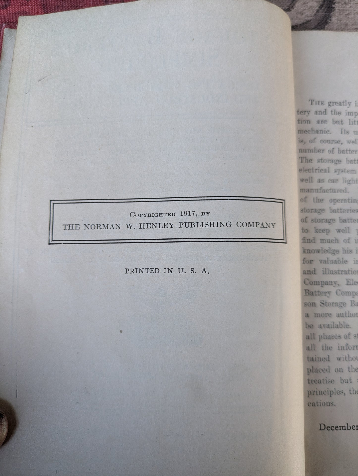 1921 First Edition Storage Batteries Simplified by Victor Pagé