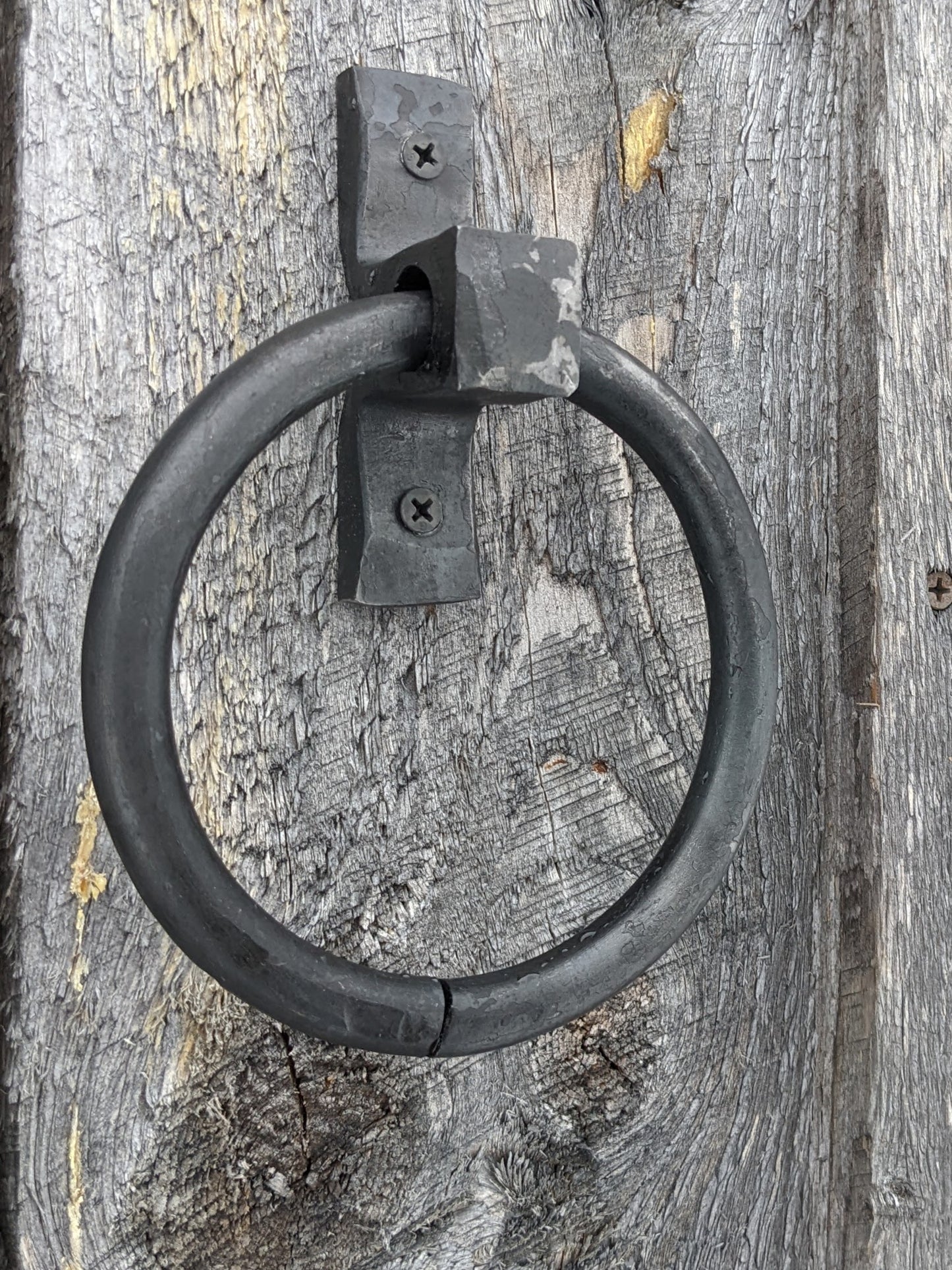 Single Large Hand Forged Ring Handle- 5" Diameter