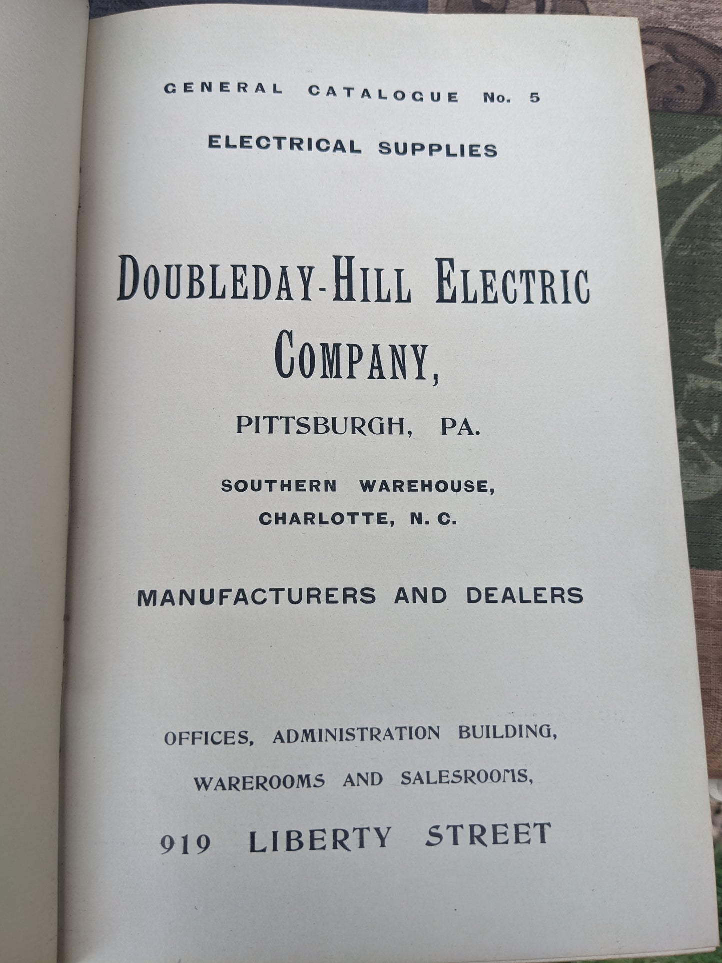 Antique Doubleday-Hill Electric Company Catalog #5, 1914