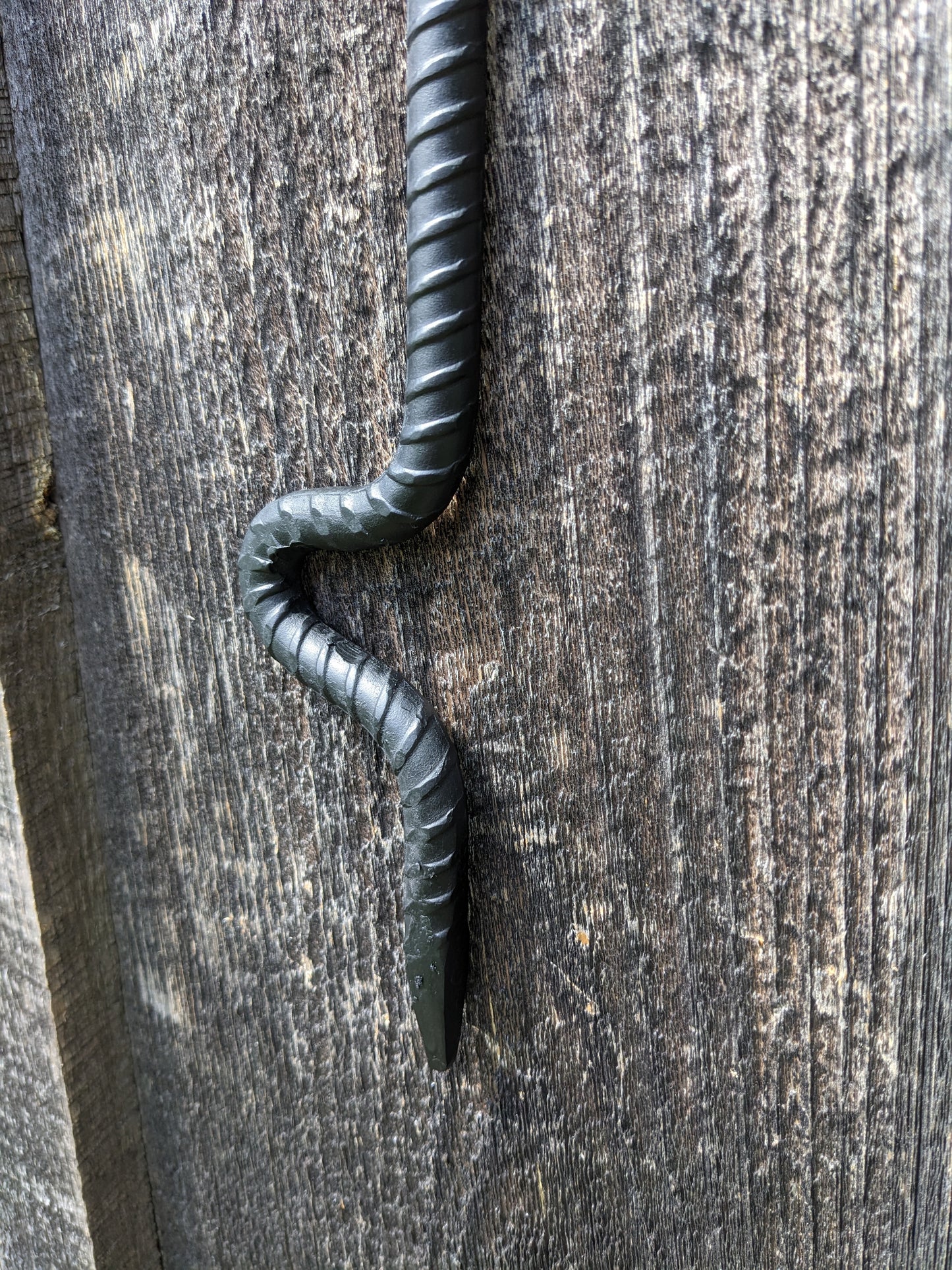 Hand Forged Fire Poker- Made of Salvaged Rebar