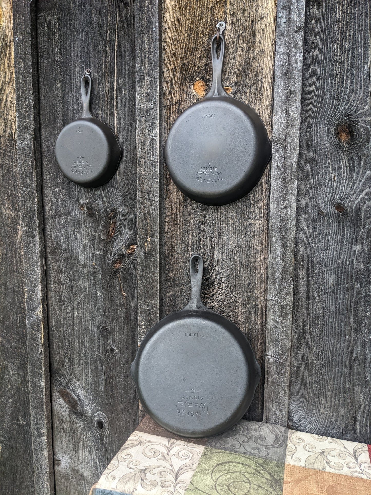 Set of 3 Vintage Wagner Ware Cast Iron Skillets- #3, #6, #8