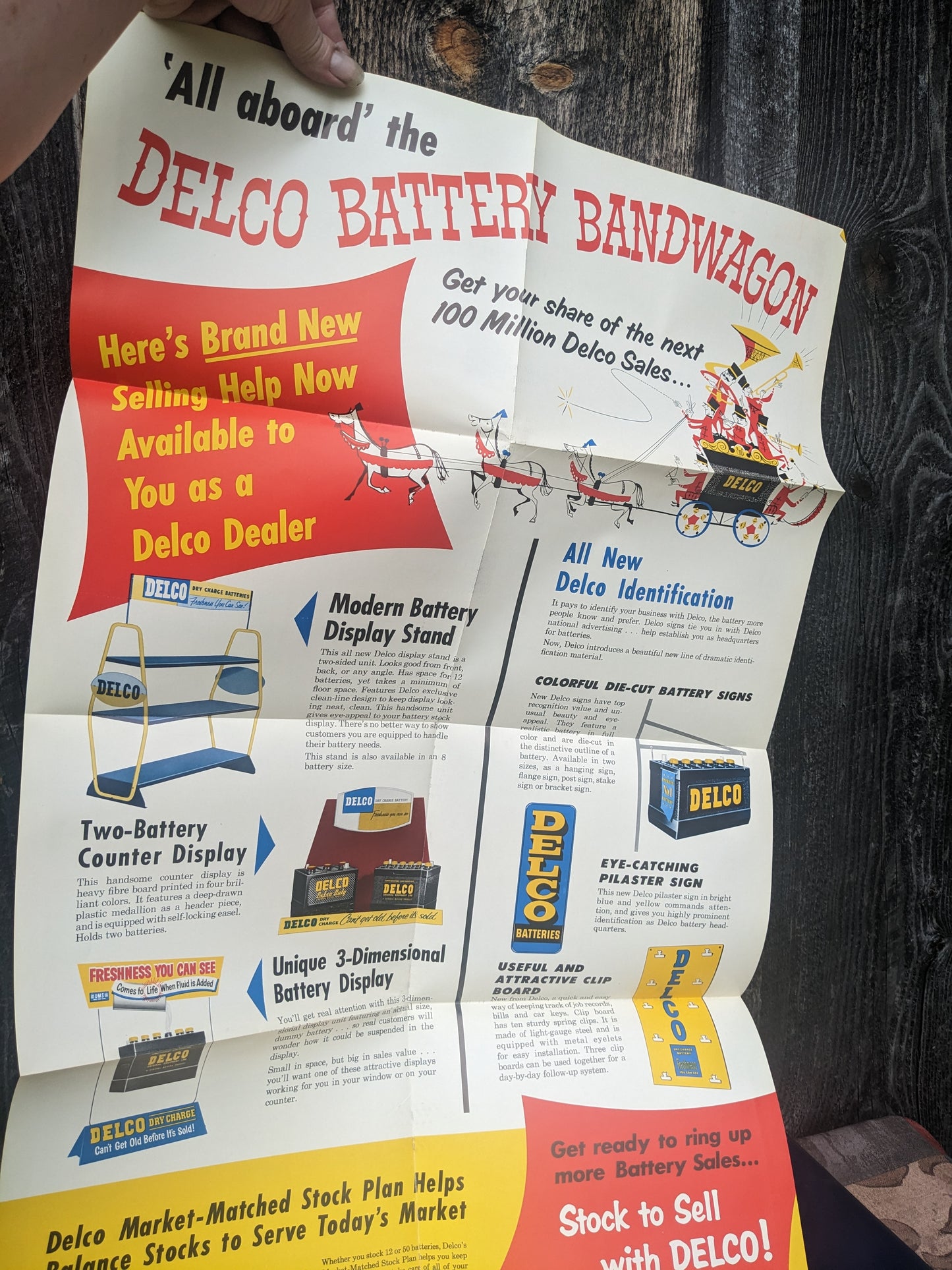Vintage Delco Battery Dealer Manual and Poster, 1957-1958