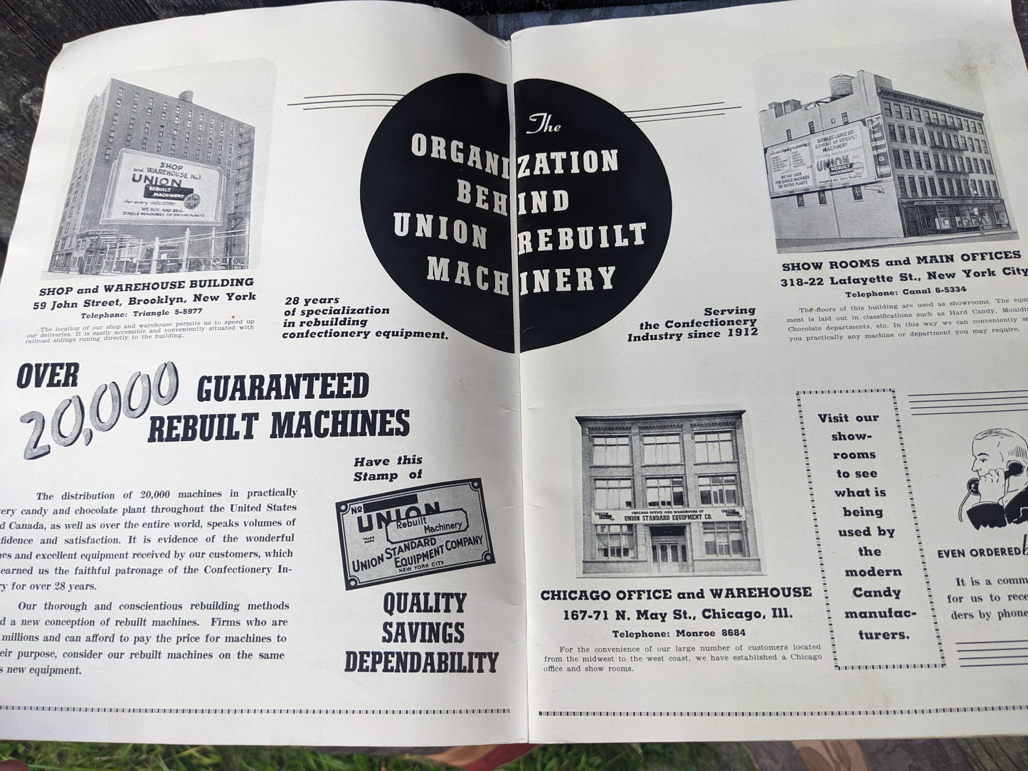 Vintage 1940 Union Standard Equipment Catalog for the Confectionery and Chocolate Industry