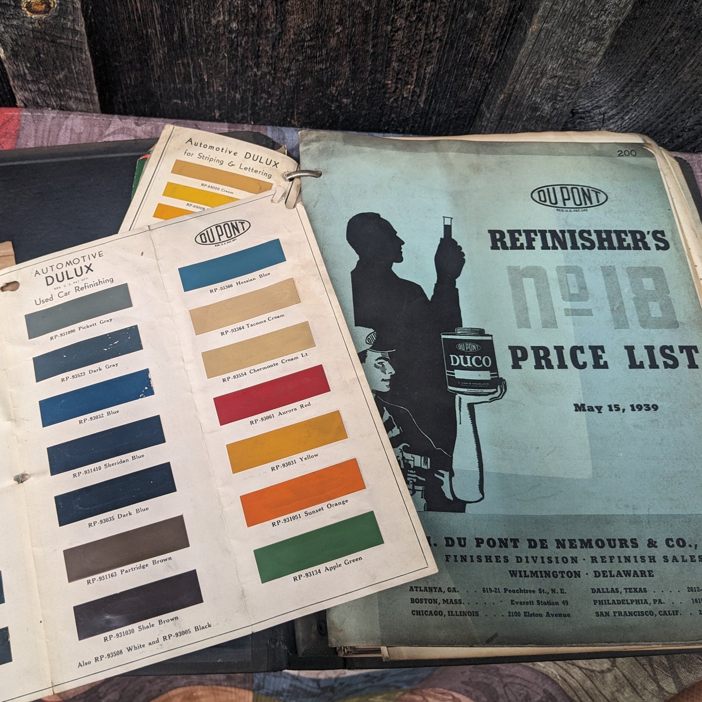 1930's Du Pont Duluxe Auto Refinishing Manual, Motor Car Service Bulletins